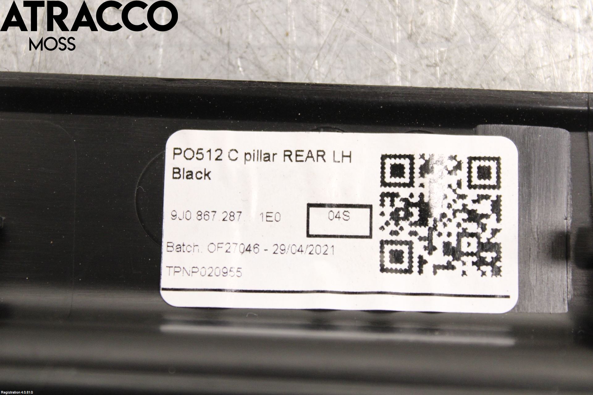 Porsche TAYCAN 20- Inr Plastd A-B-C Stolpe