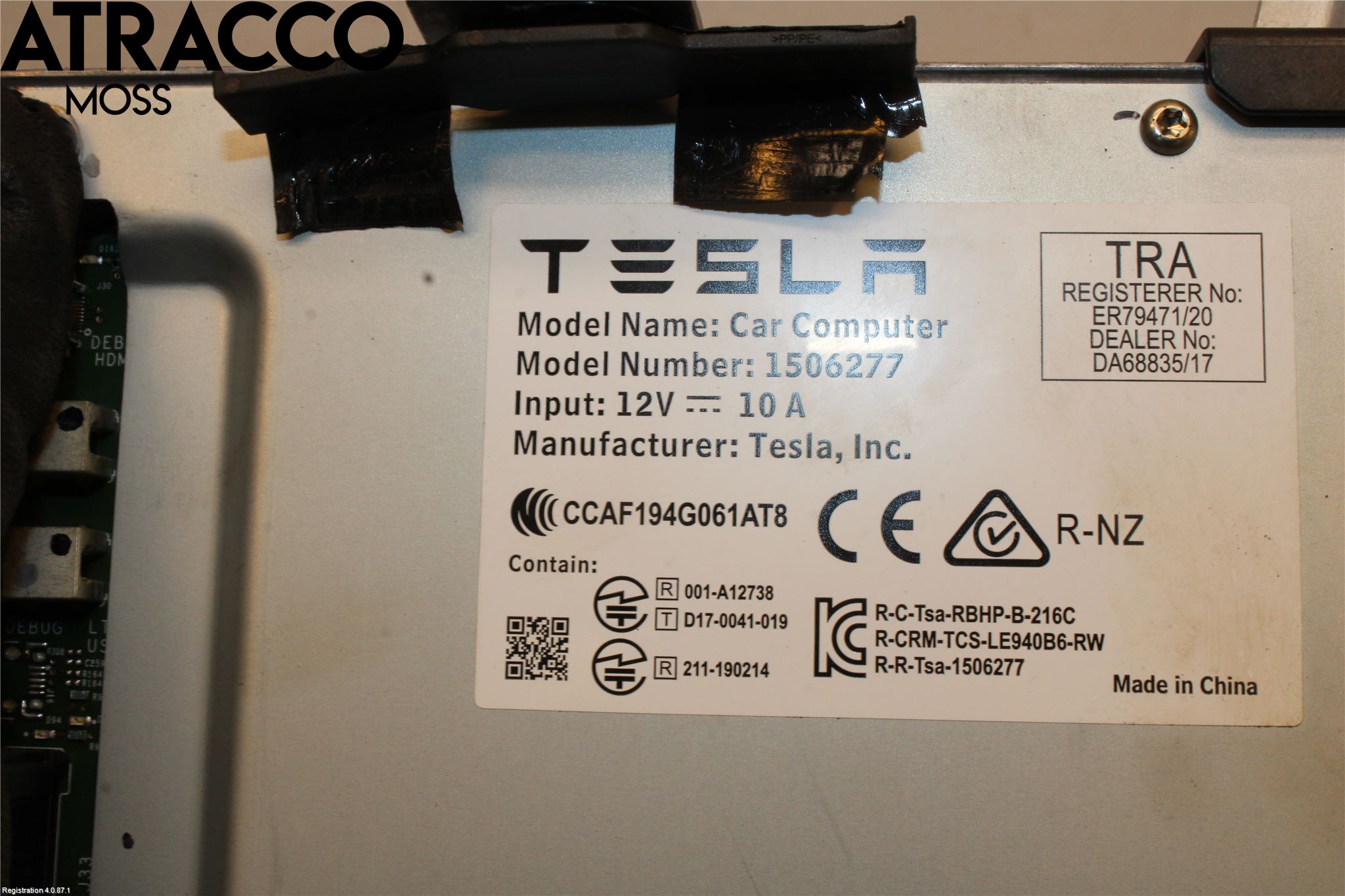 Tesla MODEL 3 17- Styrenhet Övrigt