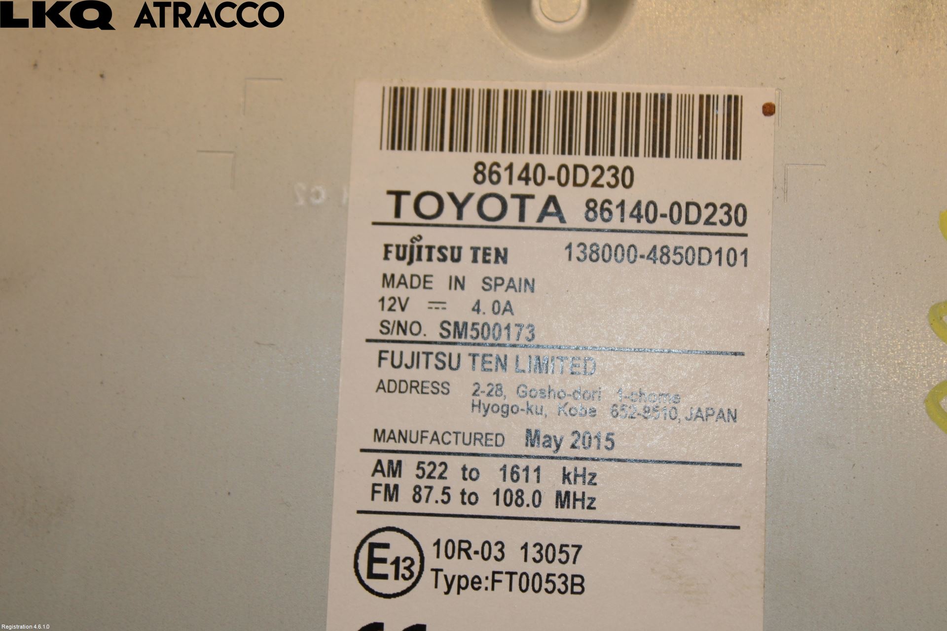 Toyota YARIS XP130 15-20 Cd Radio - Multimediapanel