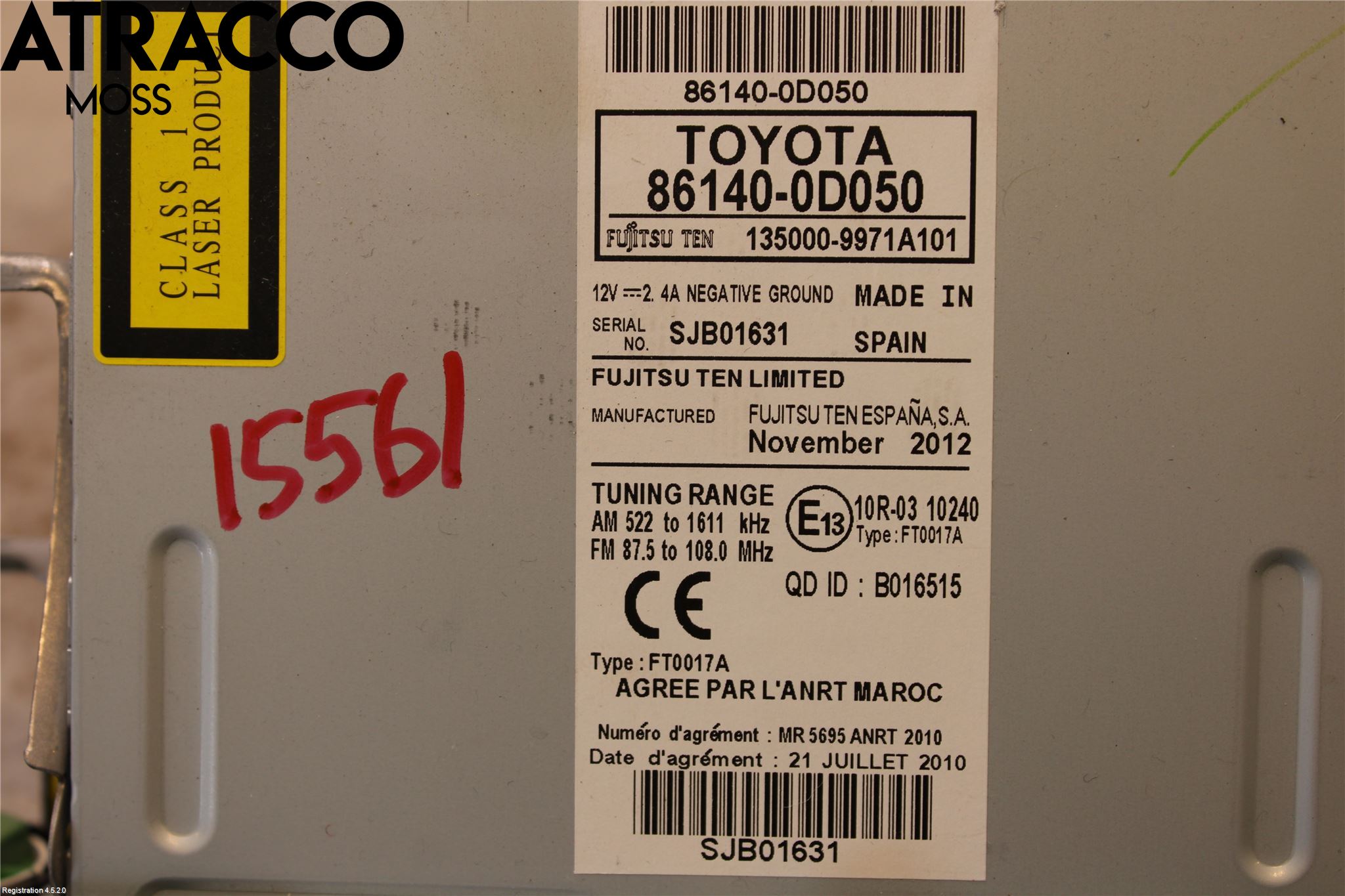 Toyota YARIS XP130 12-14 Cd Radio - Multimediapanel