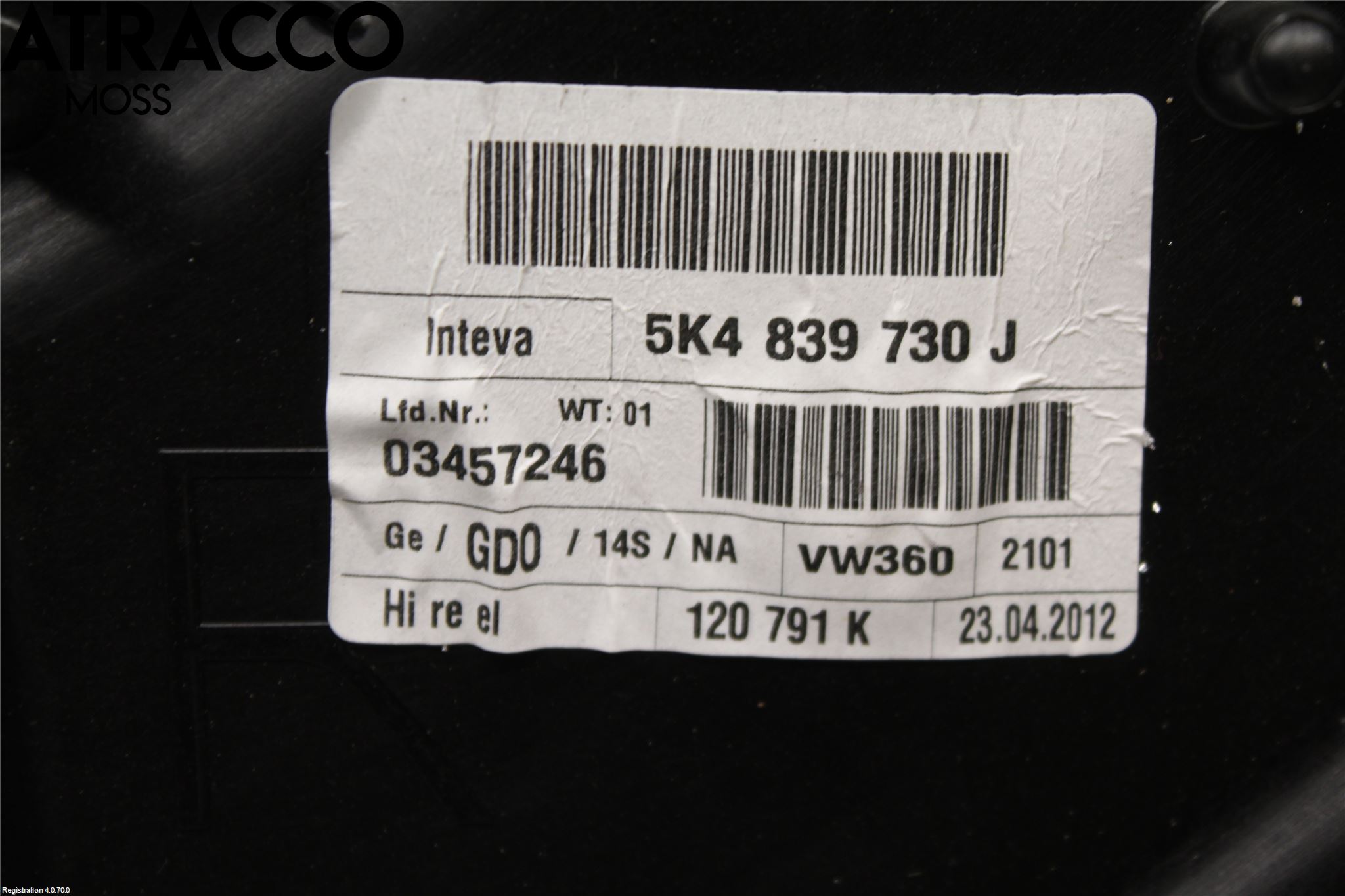 Volkswagen VW GOLF VI 09-13 Fönsterhissmekanism