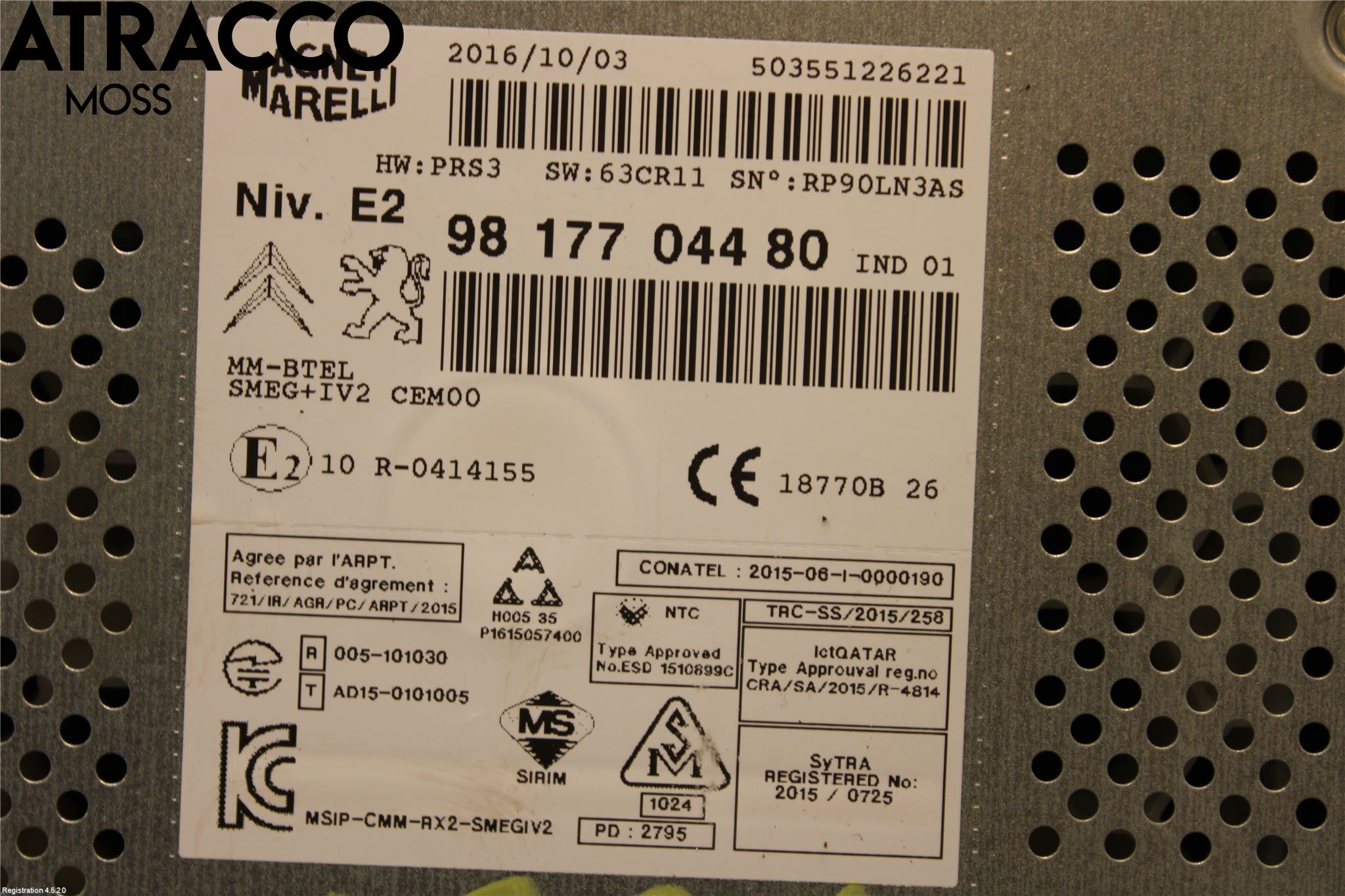 Peugeot PARTNER 16-18 Radio
