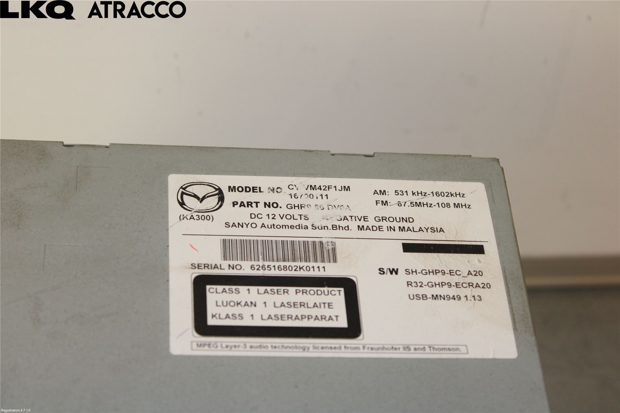 Mazda 6 13- Cd Radio - Multimediapanel