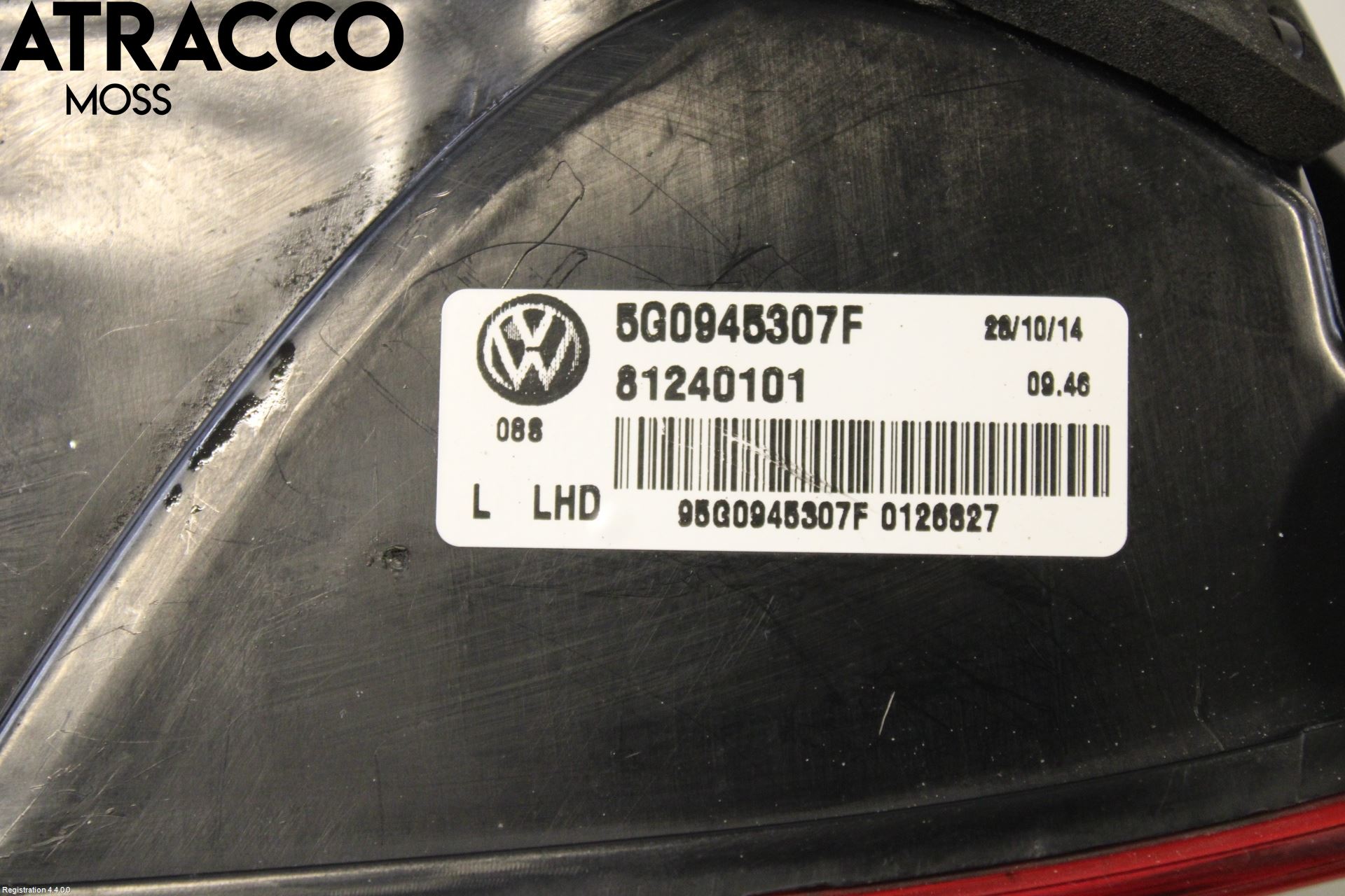 Volkswagen VW GOLF / E-GOLF VII 13-20 Bakljus Lucka Vä