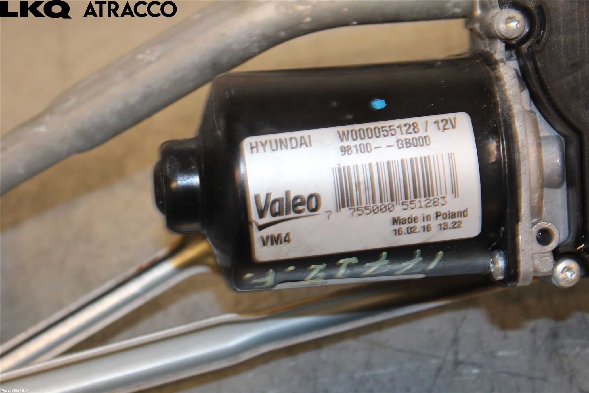 Hyundai i20 GB 15-20 Torkarmotor Vindruta