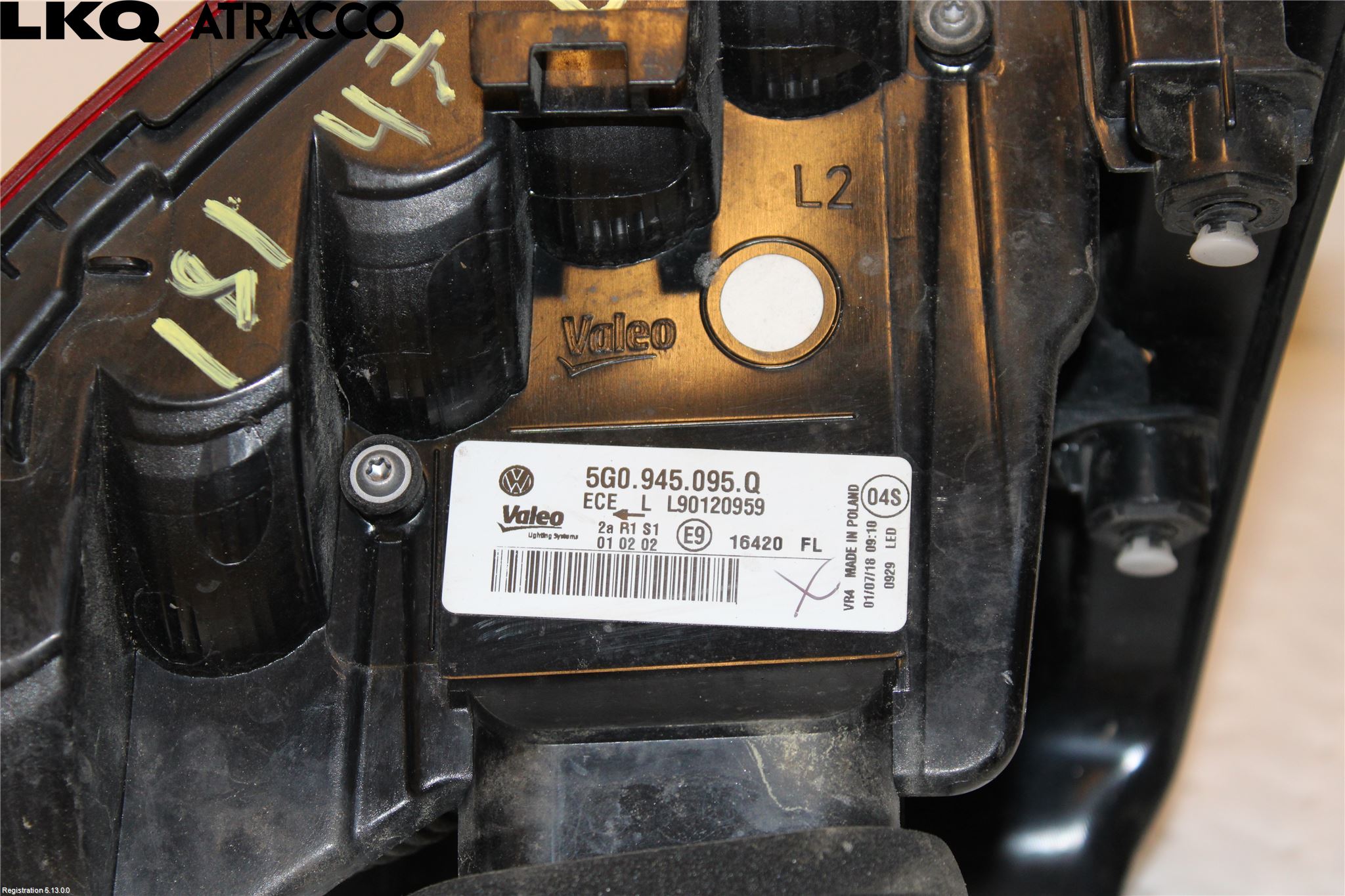 Volkswagen VW GOLF / E-GOLF VII 13-20 Bakljus Vänster