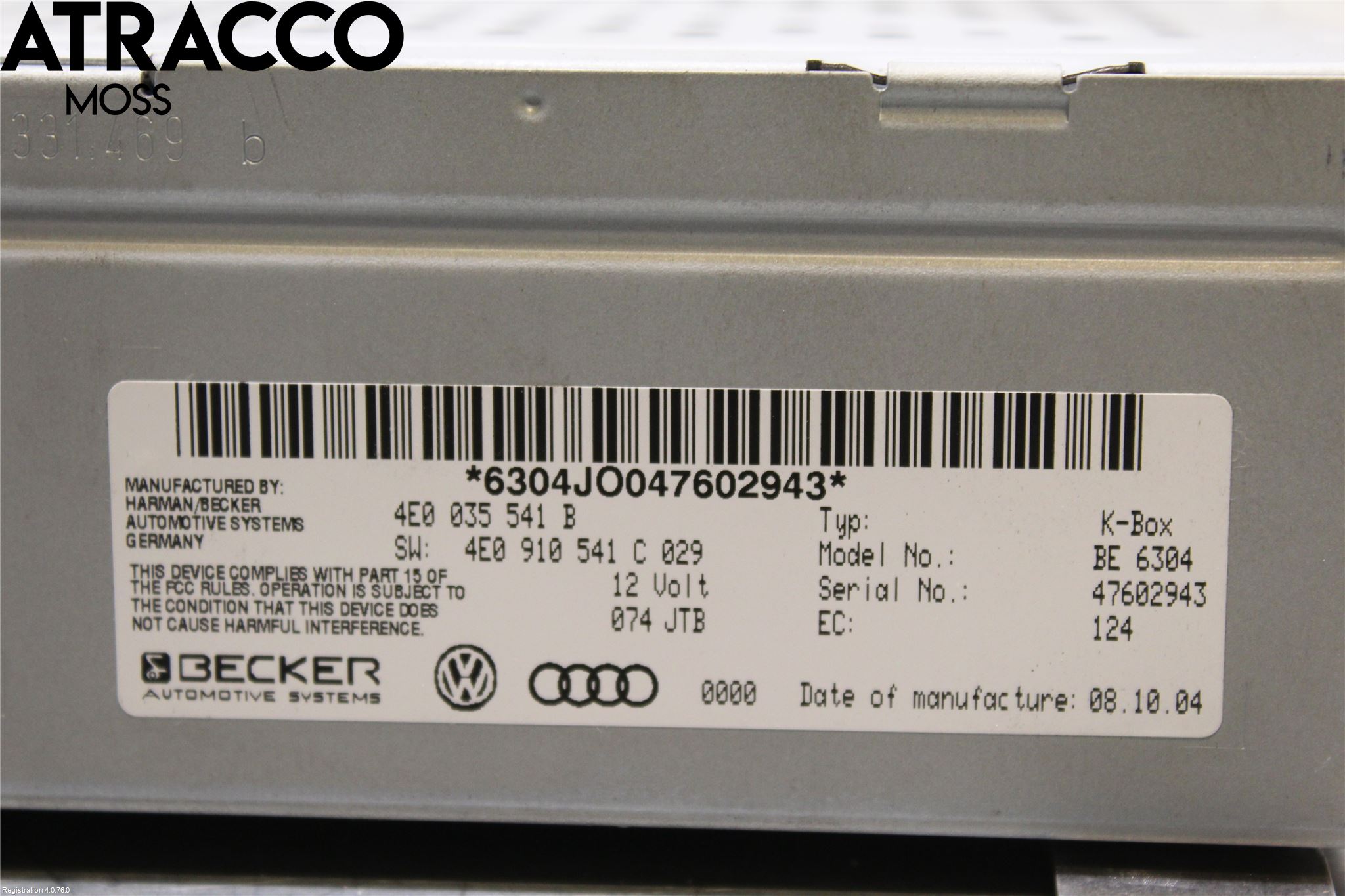 Audi A8/S8 4E  02-09 Cd Radio - Multimediapanel