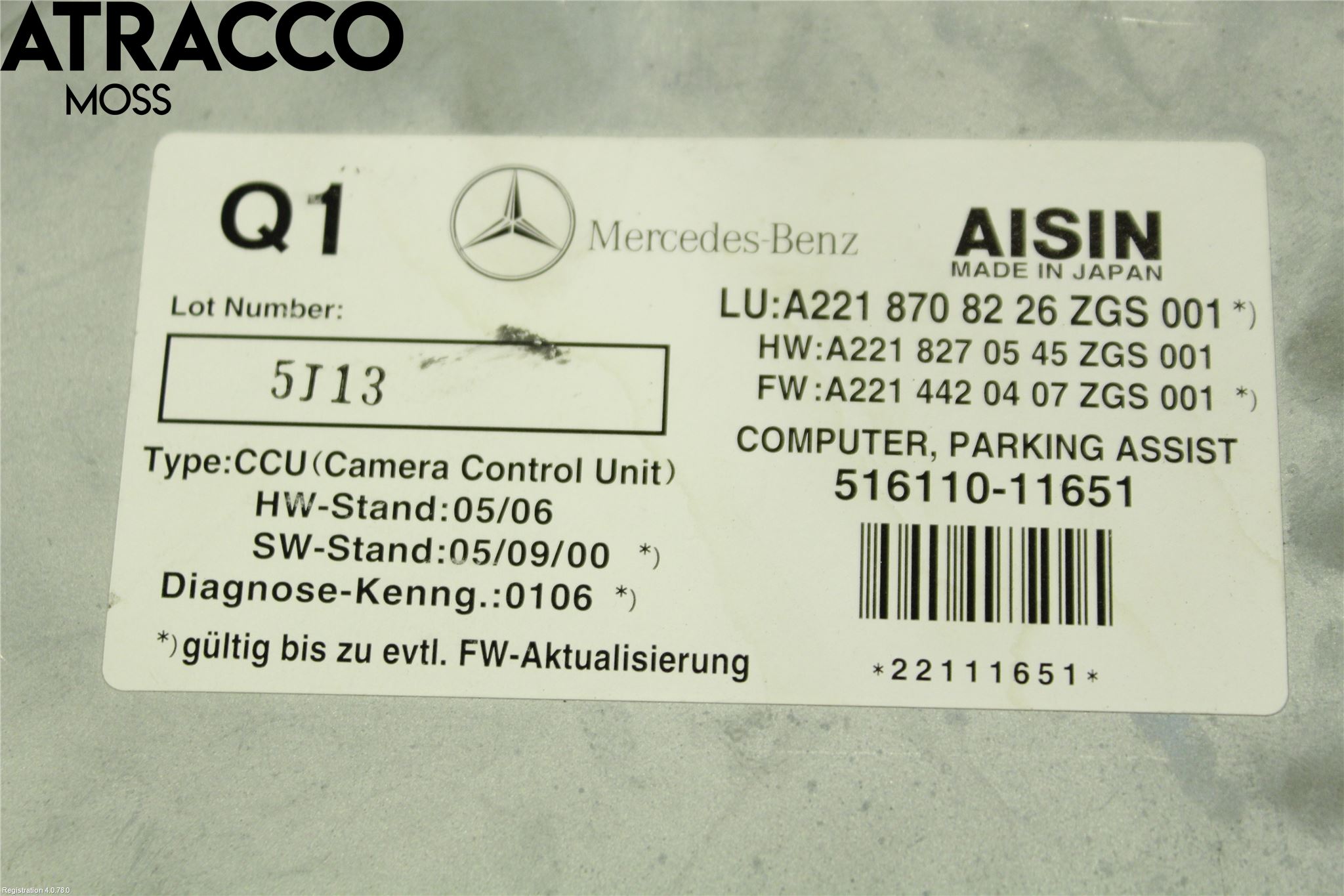 Mercedes-Benz MB S-KLASS (W221) 05-13 Styrenhet Parkeringshjälp