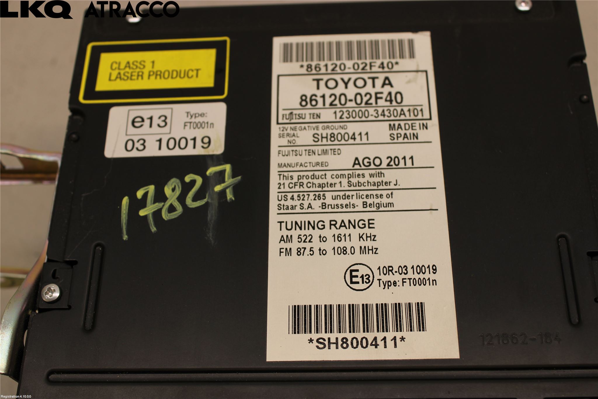 Toyota AURIS 10-12 Cd Radio - Multimediapanel