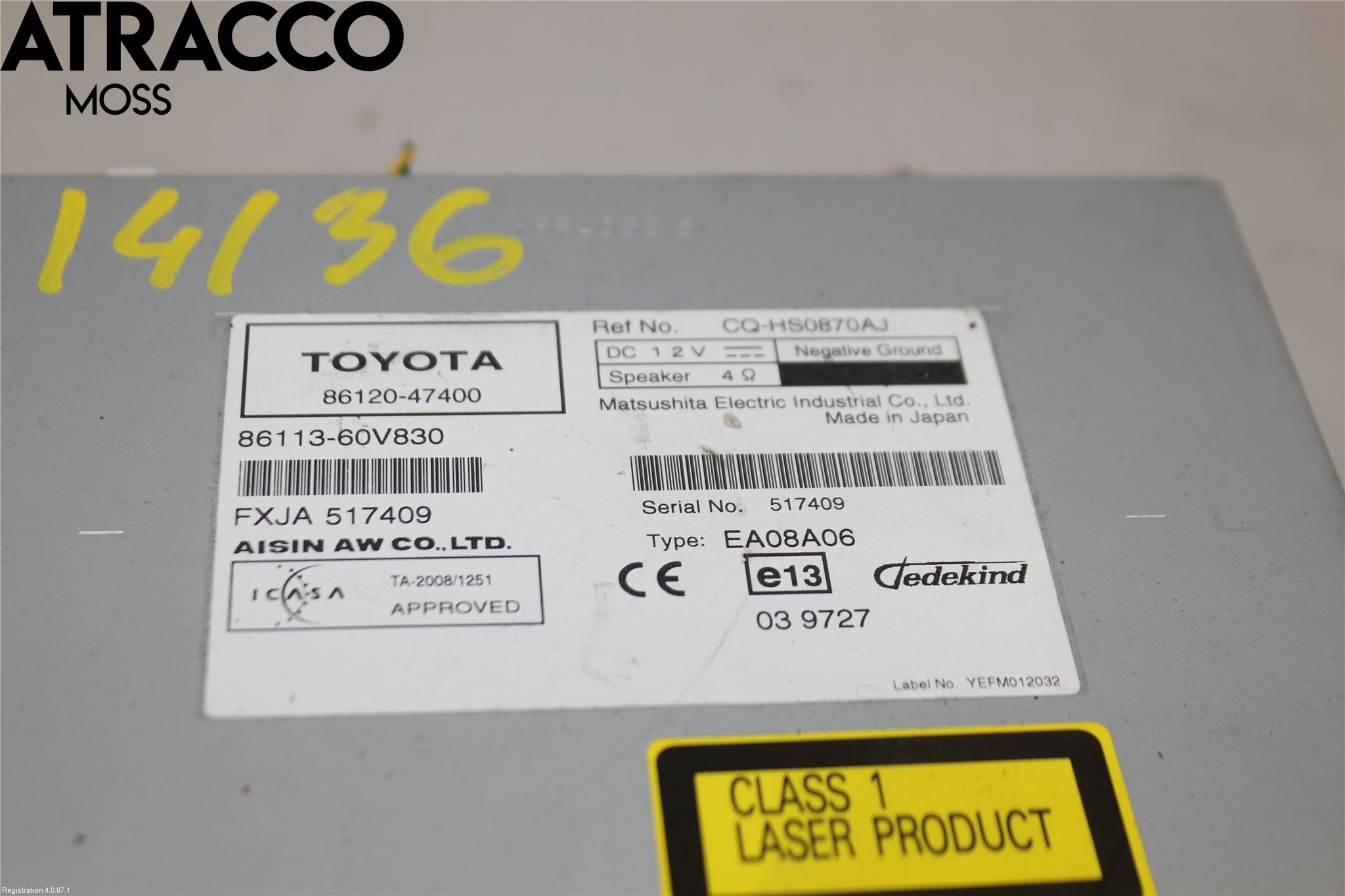 Toyota PRIUS ZVW30 09-20 Radio