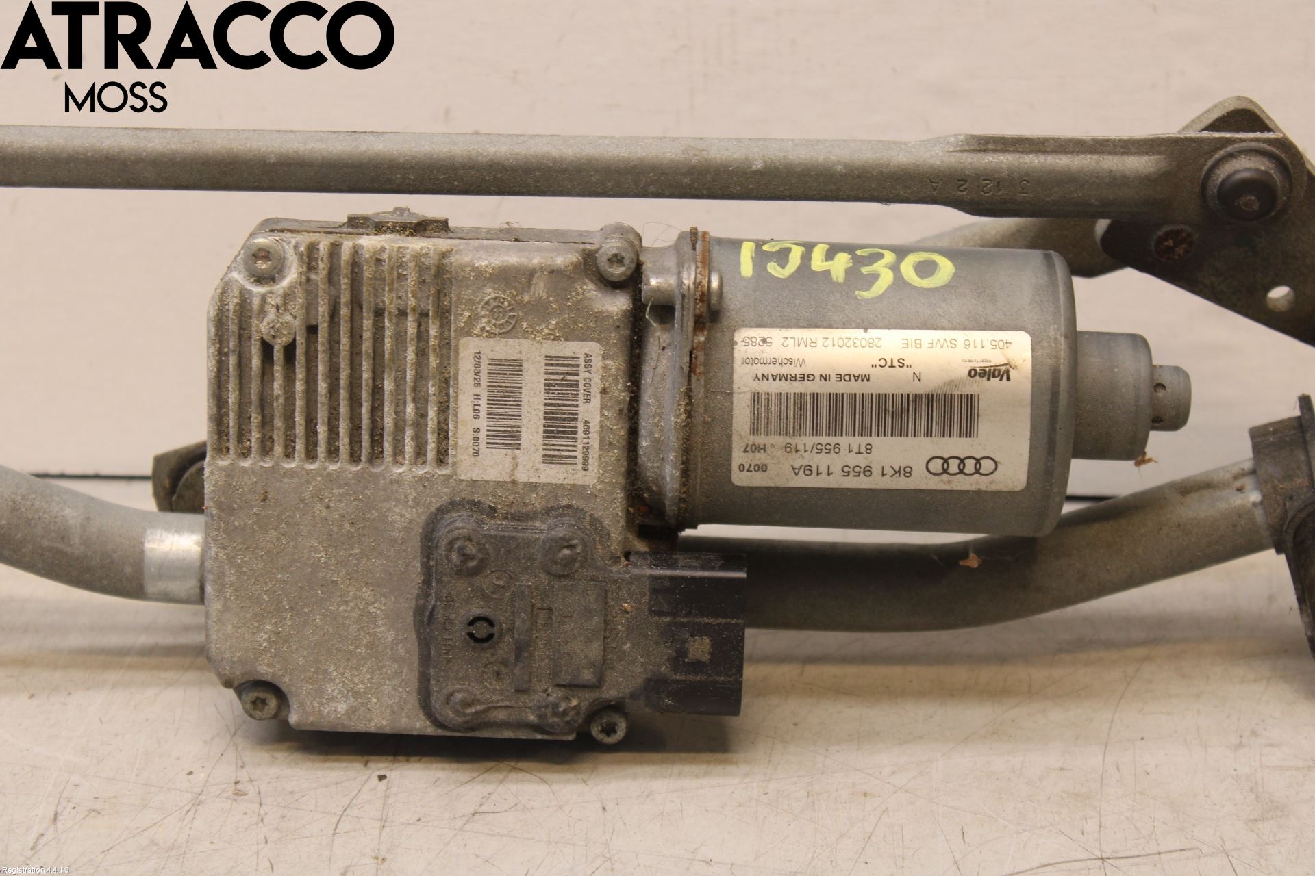 Audi A4/S4 08-11 Torkarmotor Vindruta