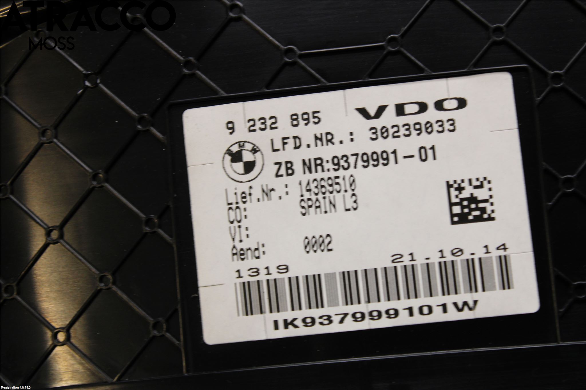 BMW 3 F30/F31/F80 12-19 Instrument Komb