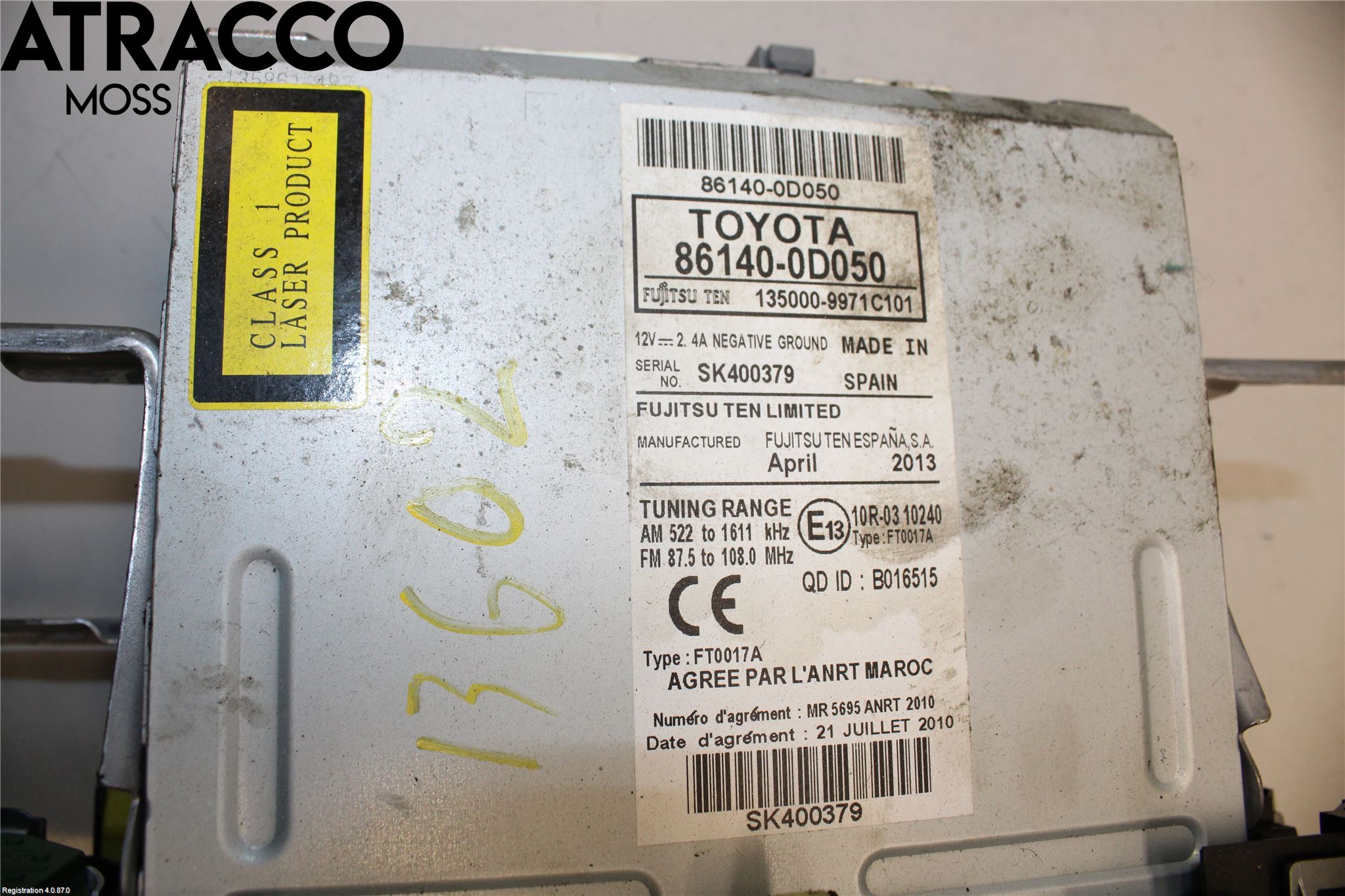 Toyota YARIS XP130 12-14 Radio