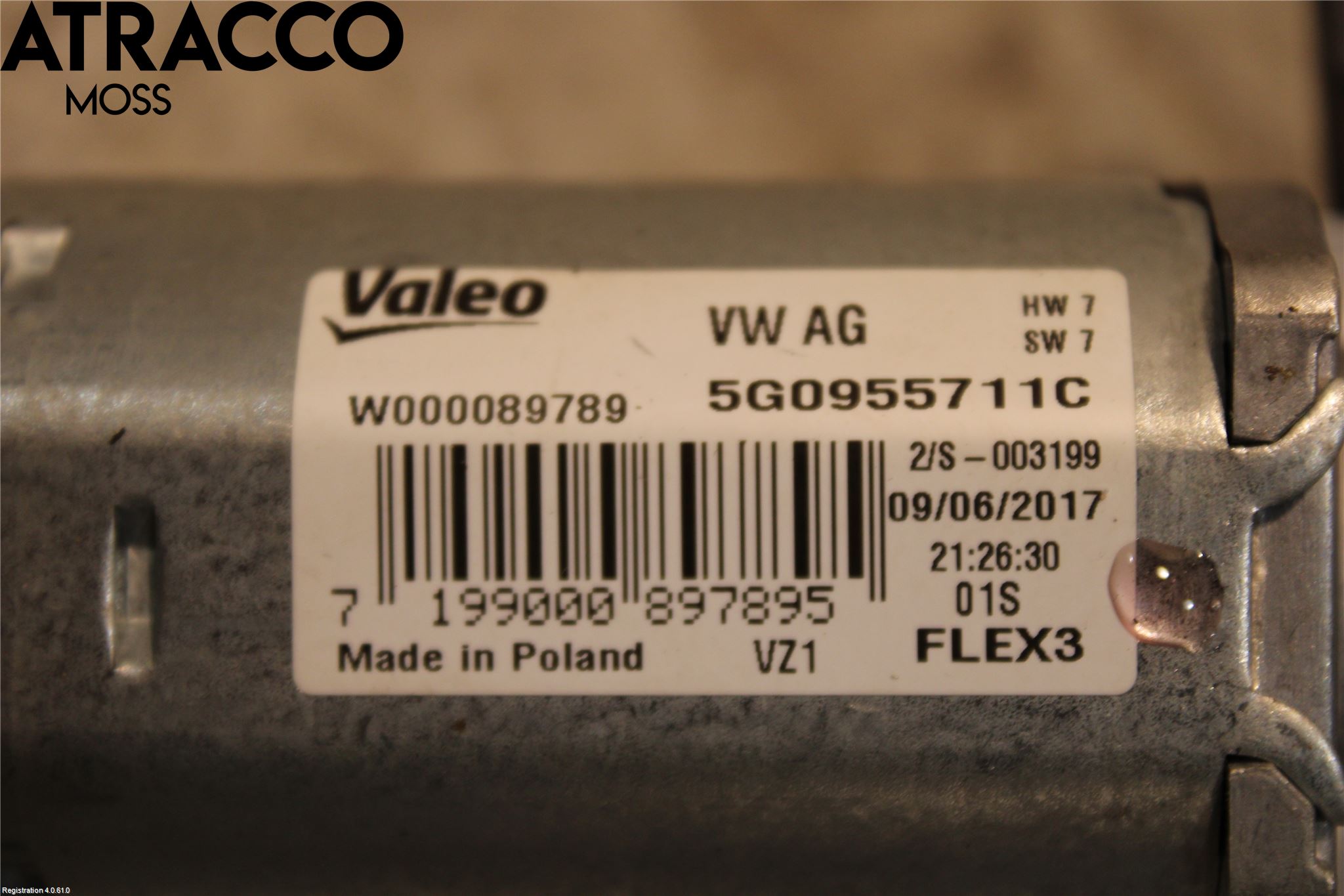 Volkswagen VW PASSAT 15-19 Torkarmotor Baklucka