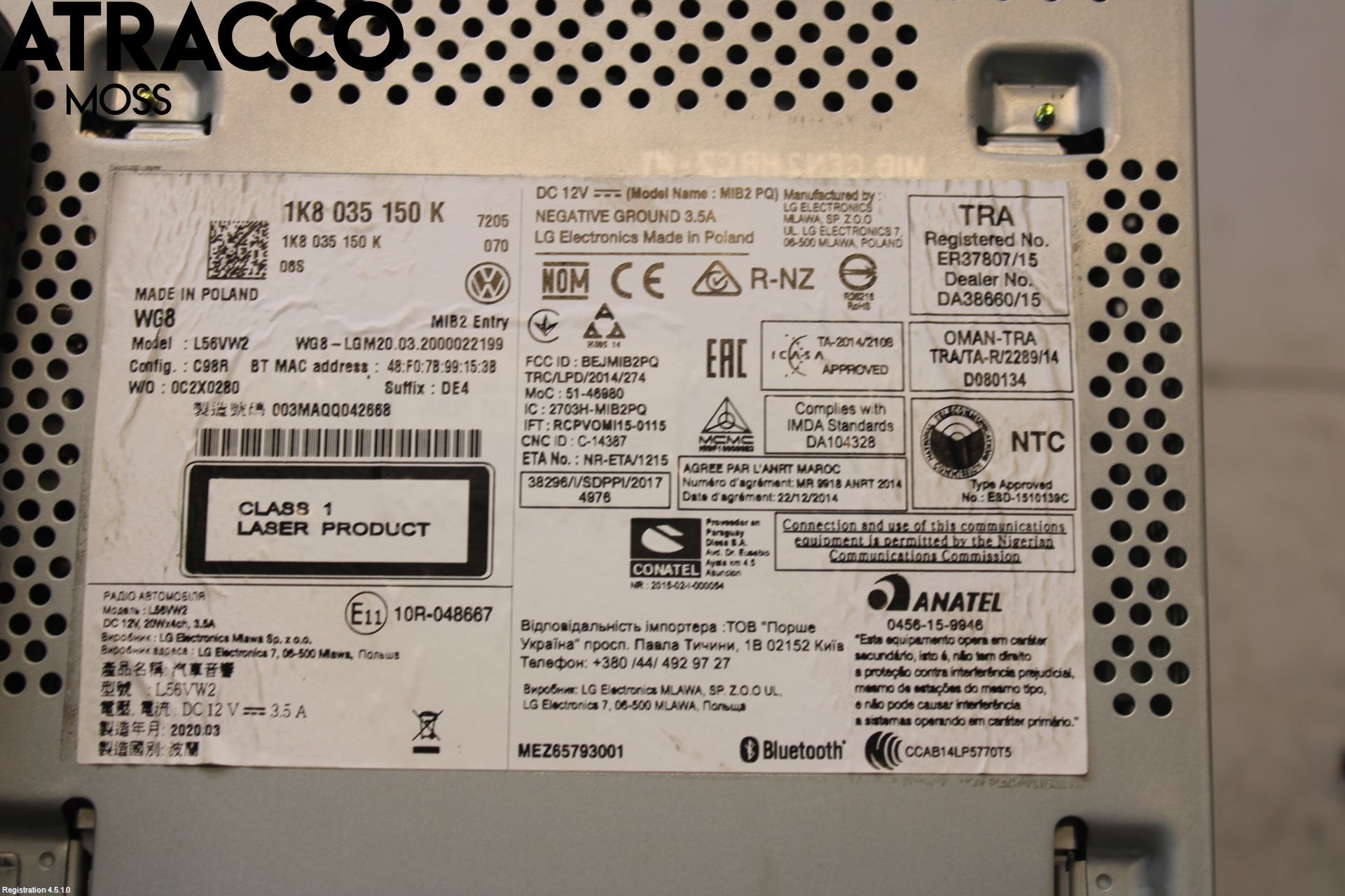 Volkswagen VW CADDY 16-20 Cd Radio - Multimediapanel