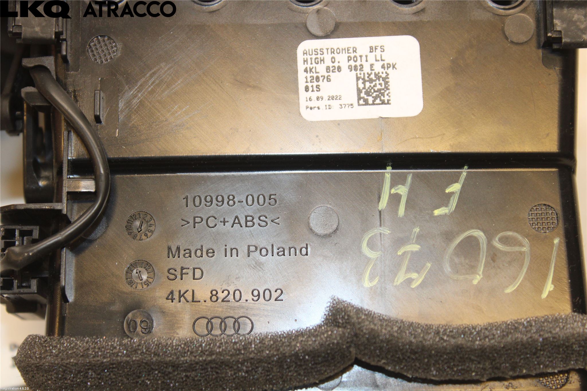 Audi E-TRON, S GE 19- Defrosterkanal-Munstycke