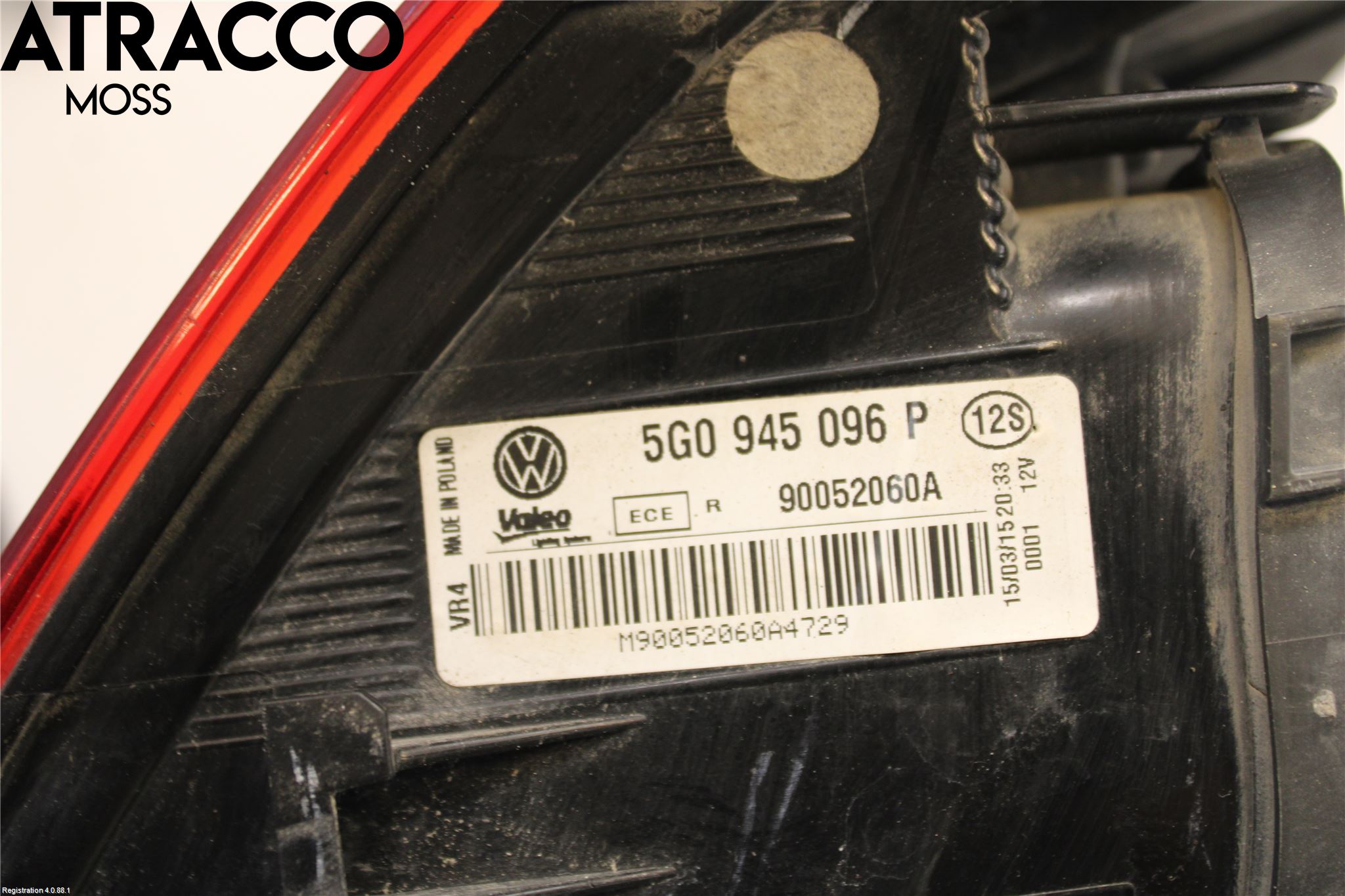 Volkswagen VW GOLF / E-GOLF VII 13-20 Bakljus Höger