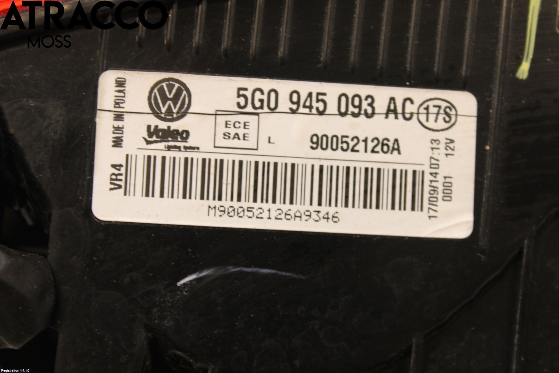 Volkswagen VW GOLF PLUS/CROSS GOLF 04-14 Bakljus Lucka Vä