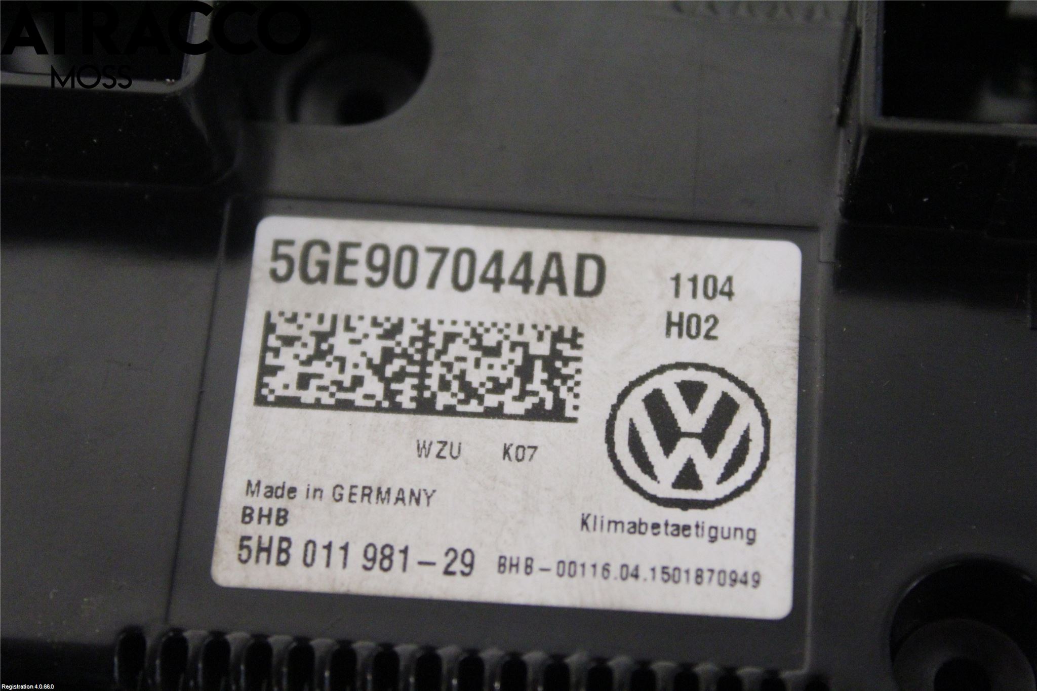 Volkswagen VW GOLF / E-GOLF VII 13-20 Ac Styrenhet Ac Manöveren