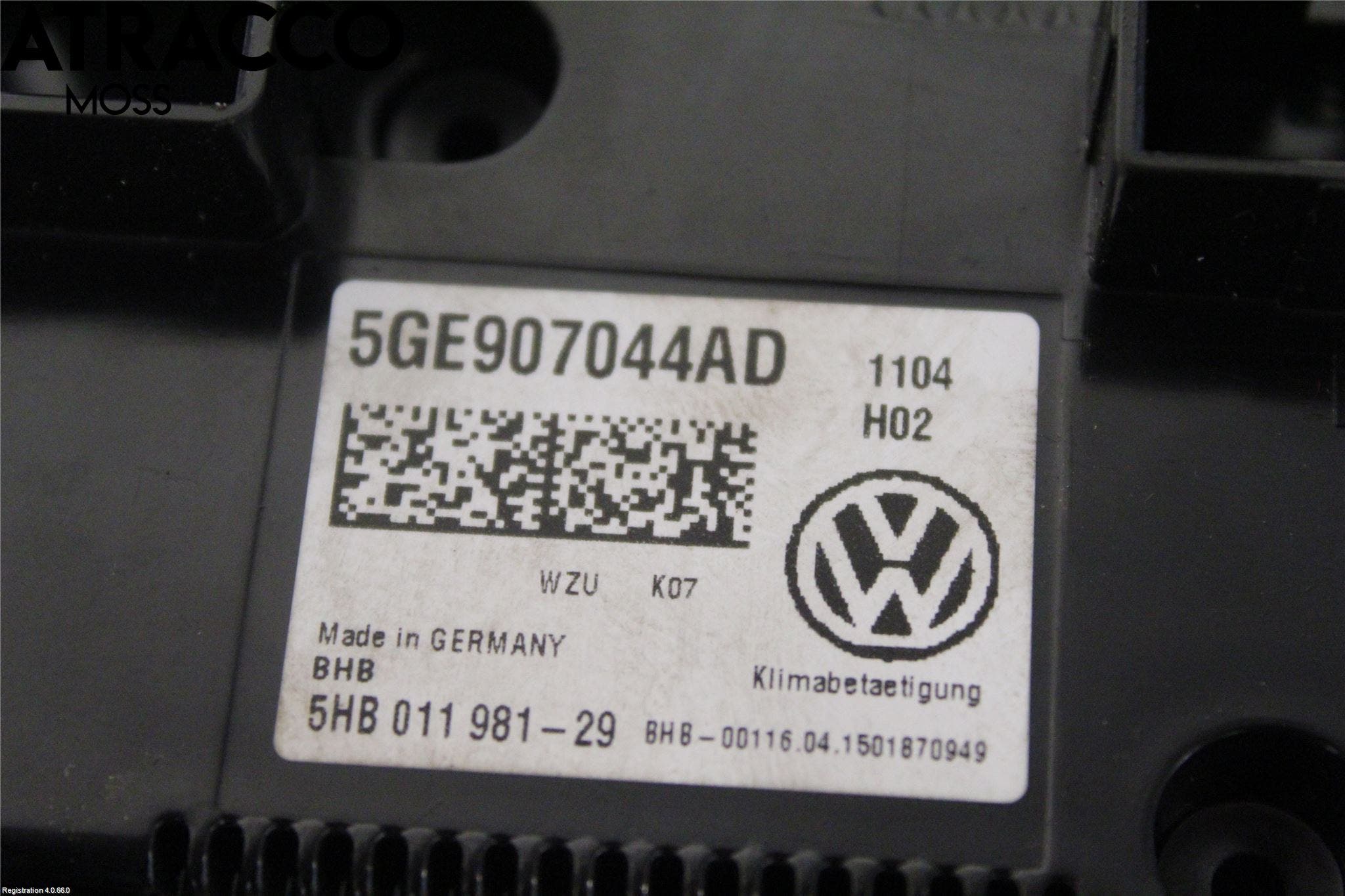 Volkswagen VW GOLF / E-GOLF VII 13-20 Ac Styrenhet Ac Manöveren