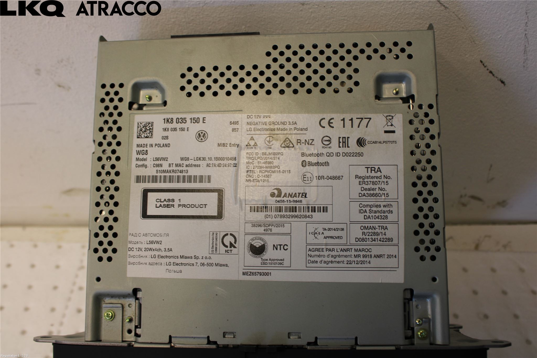 Volkswagen VW TRANSP/CARAVELLE (T6) 16-22 Radio