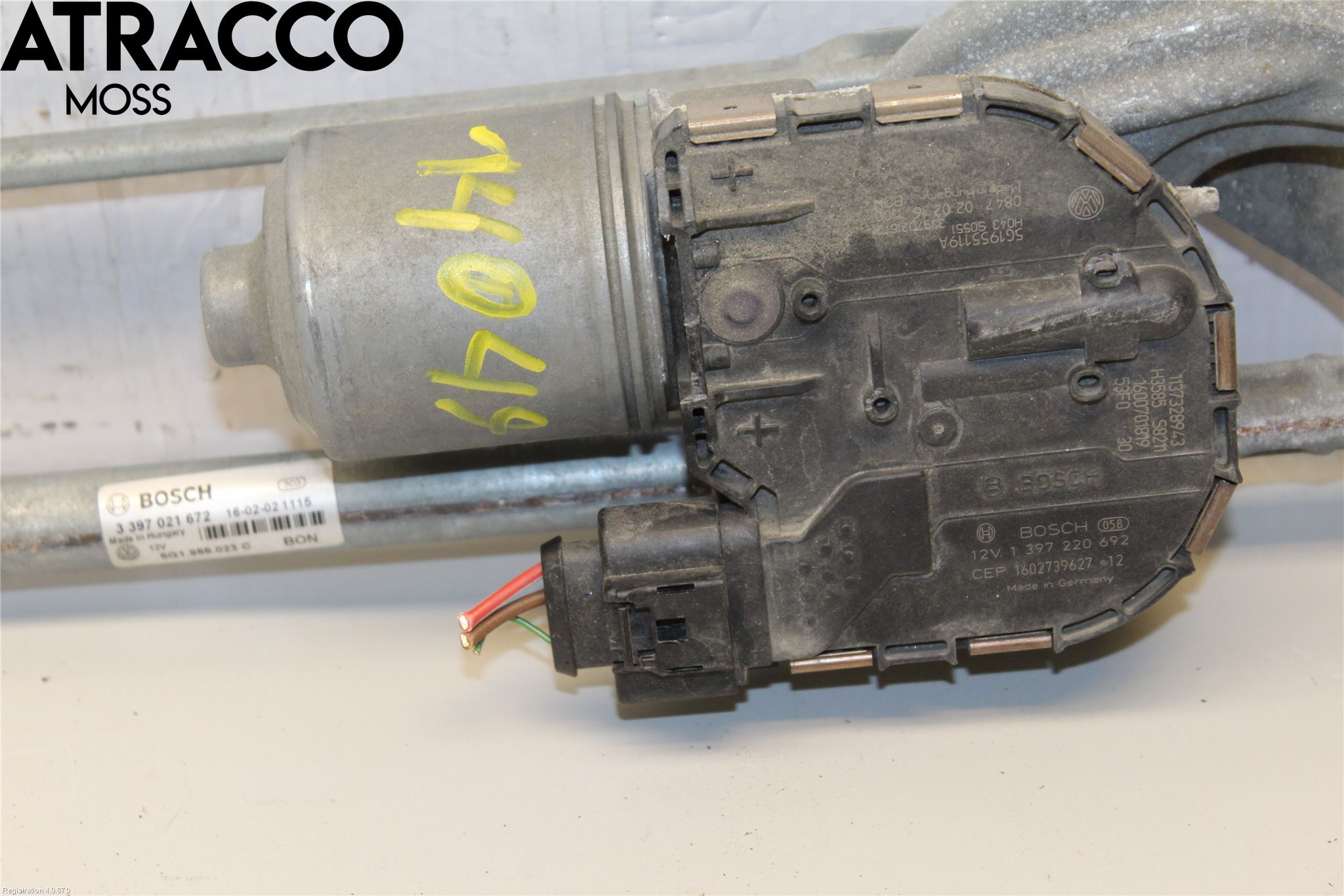 Volkswagen VW GOLF / E-GOLF VII 13-20 Torkarmotor Vindruta