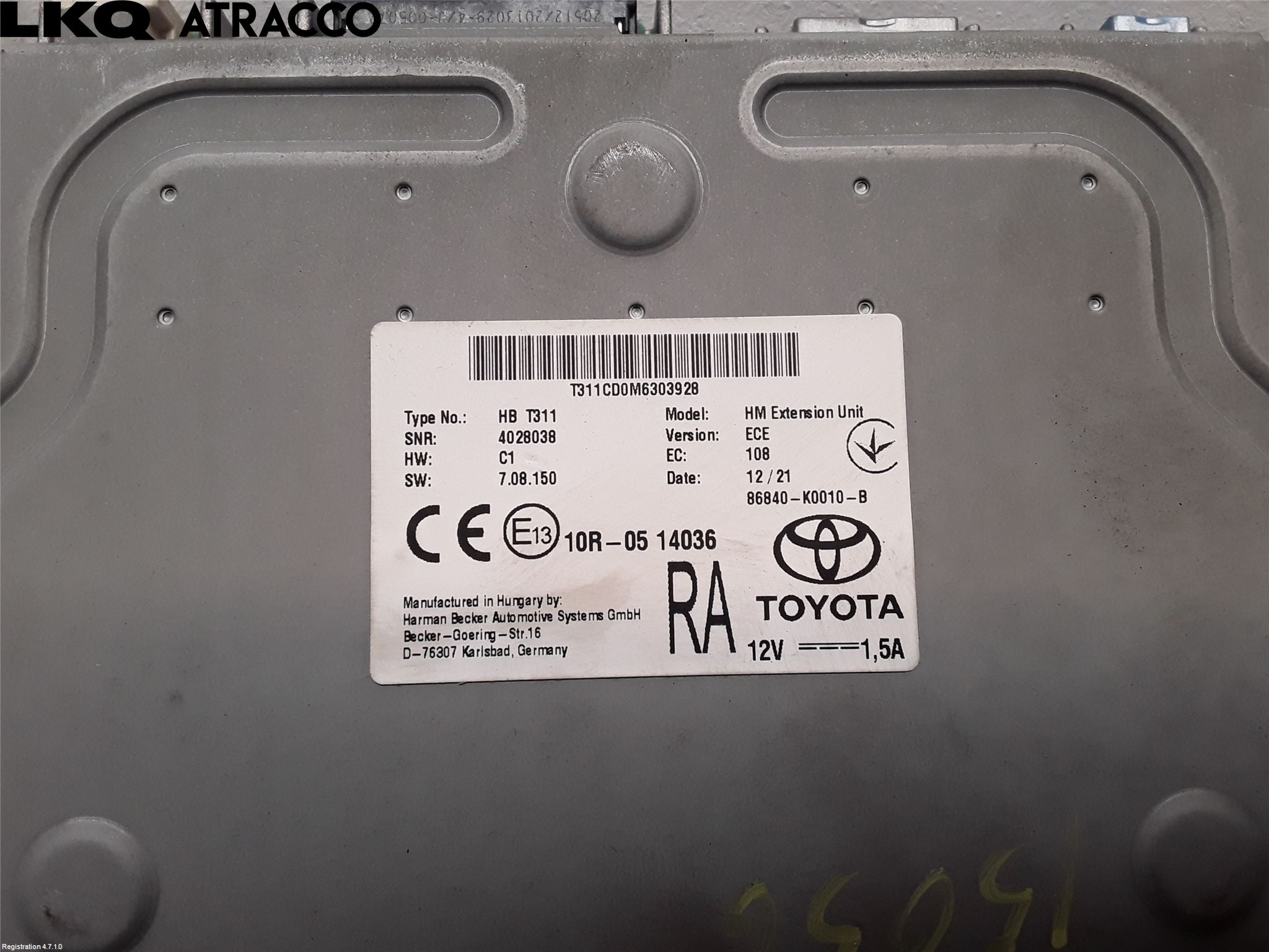 Toyota COROLLA 19- Styrenhet Övrigt