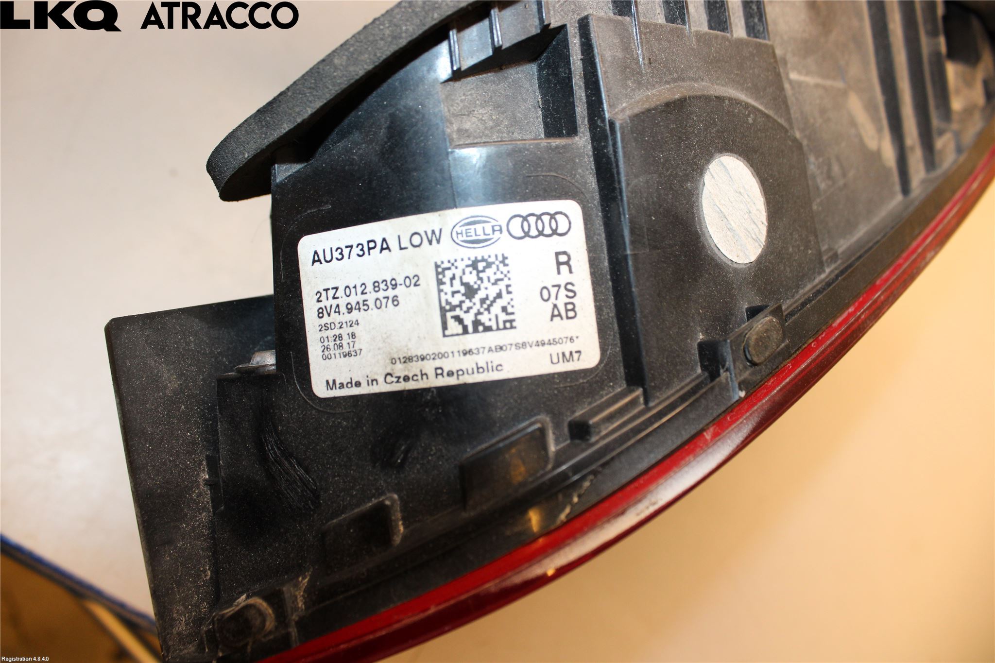 Audi A3/S3 8V 13-20 Bakljus Höger