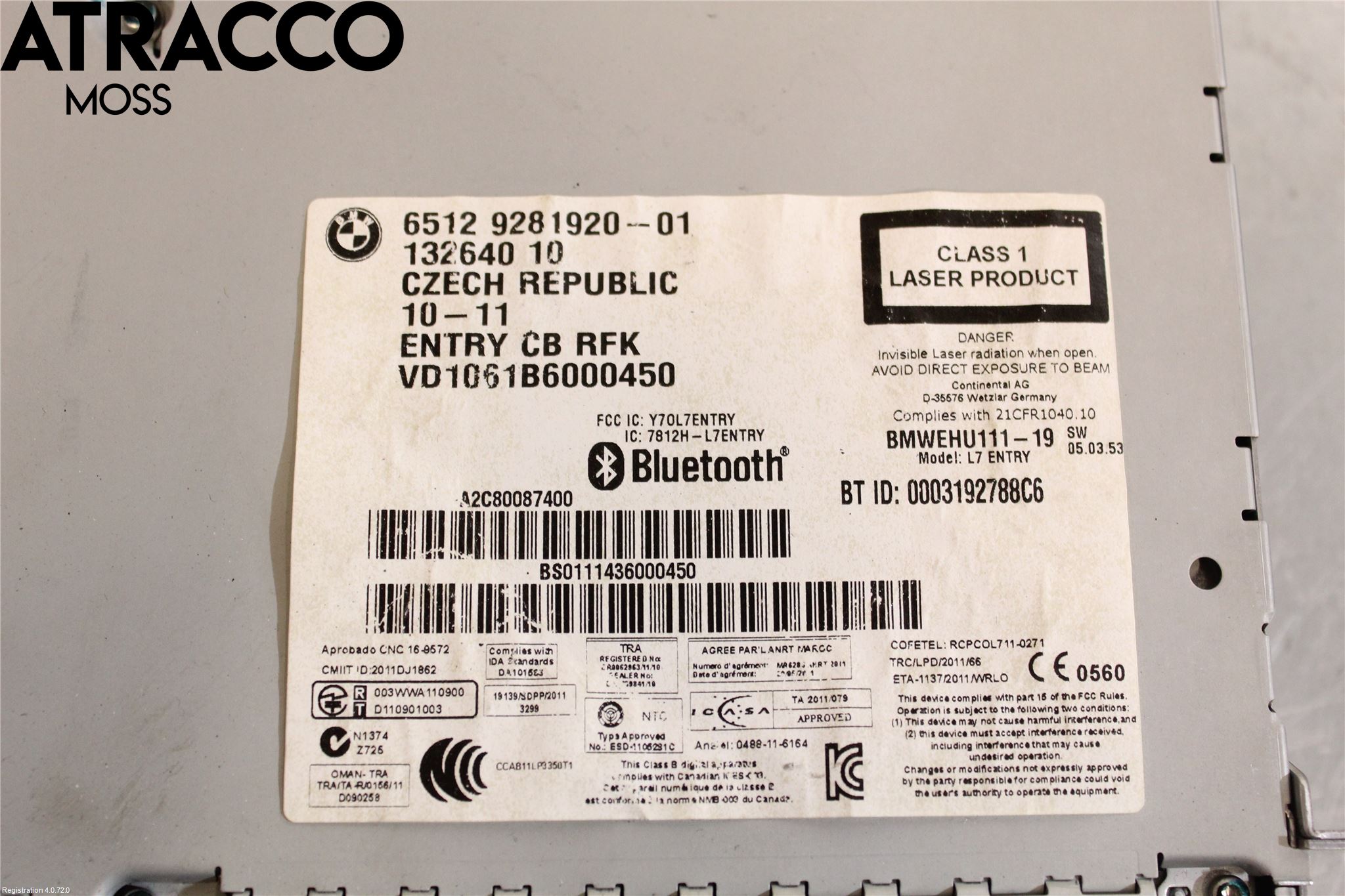BMW 1 F20/F21 11-19 Cd Radio - Multimediapanel