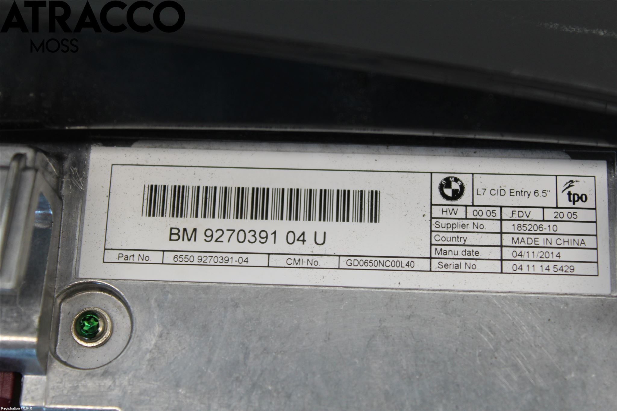 BMW 1 F20/F21 11-19 Bildskärm
