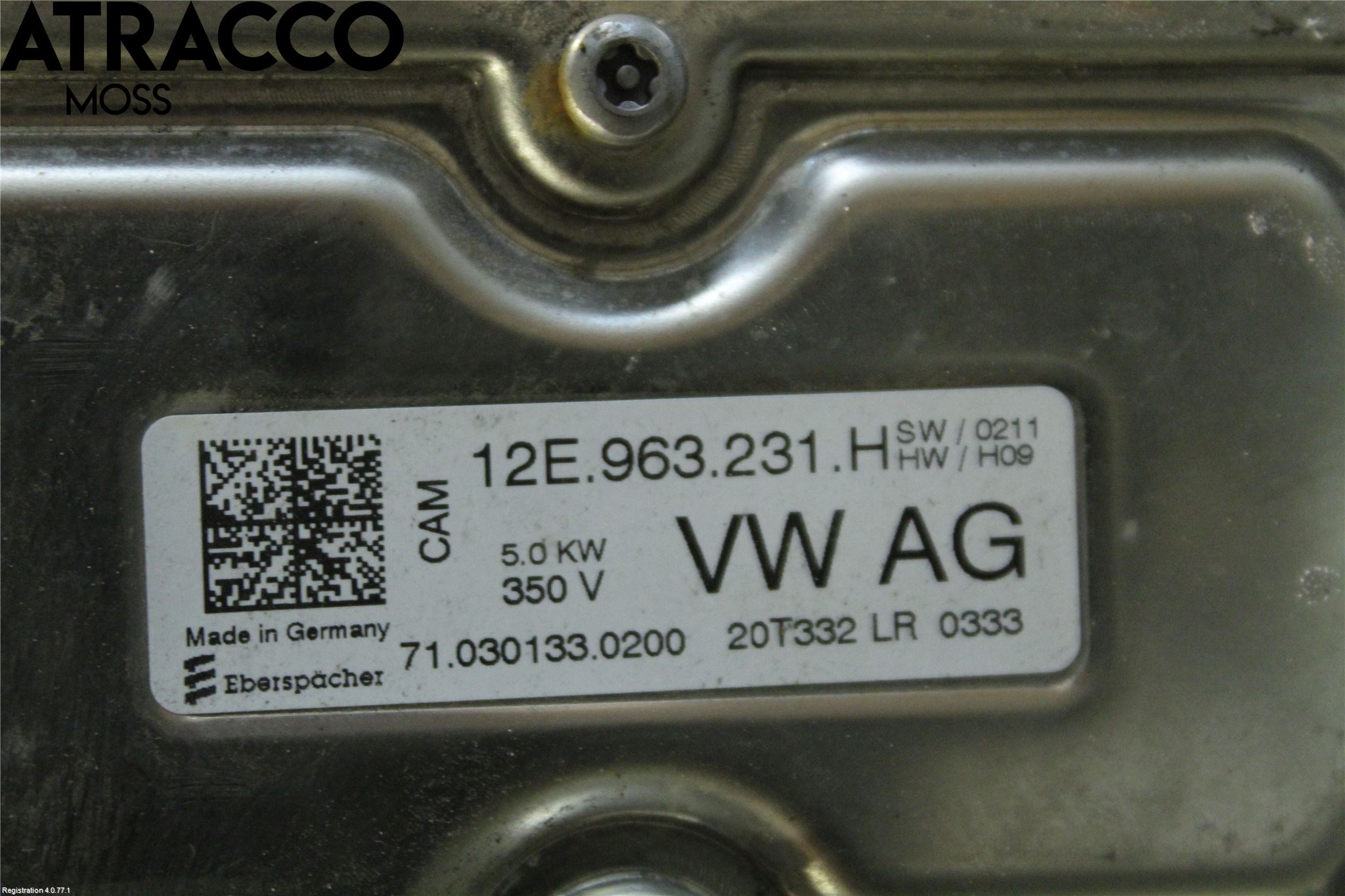Volkswagen VW UP! / E-UP! Motorvärmare El-Sats Komp