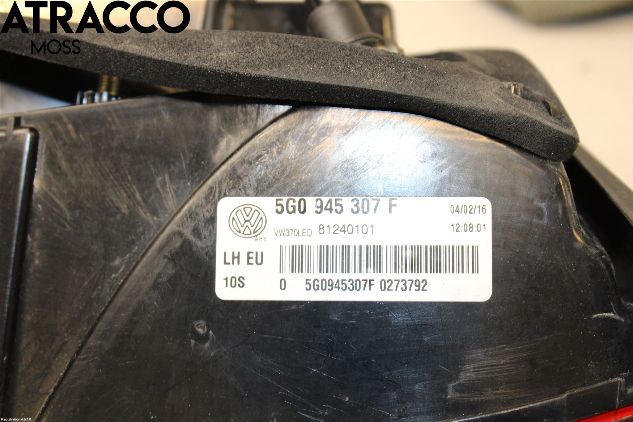 Volkswagen VW GOLF / E-GOLF VII 13-20 Bakljus Lucka Vä