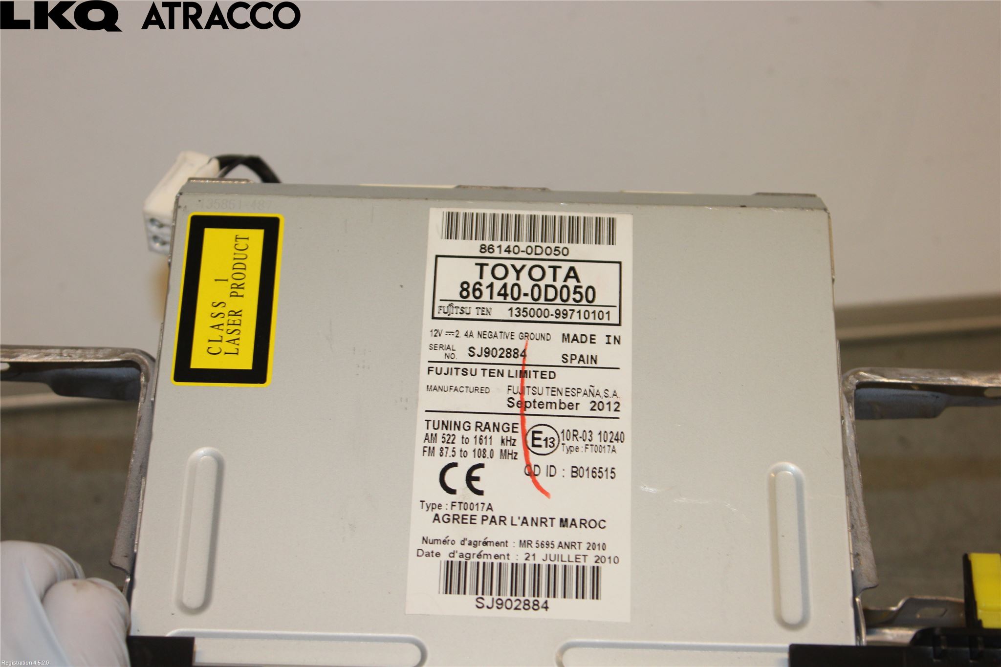 Toyota YARIS XP130 12-14 Radio