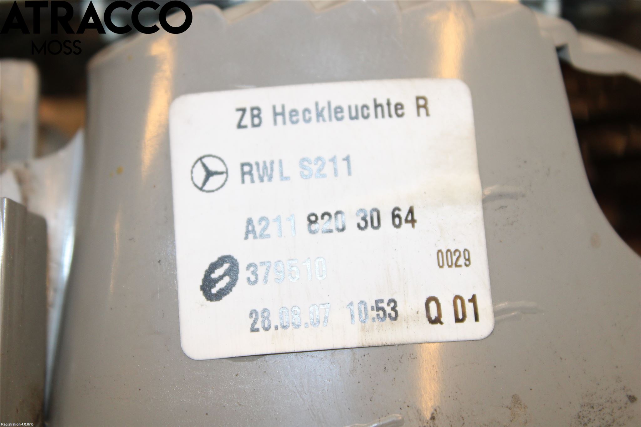 Mercedes-Benz MB E-KLASS (W211) 02-09 Bakljus Lucka Hö