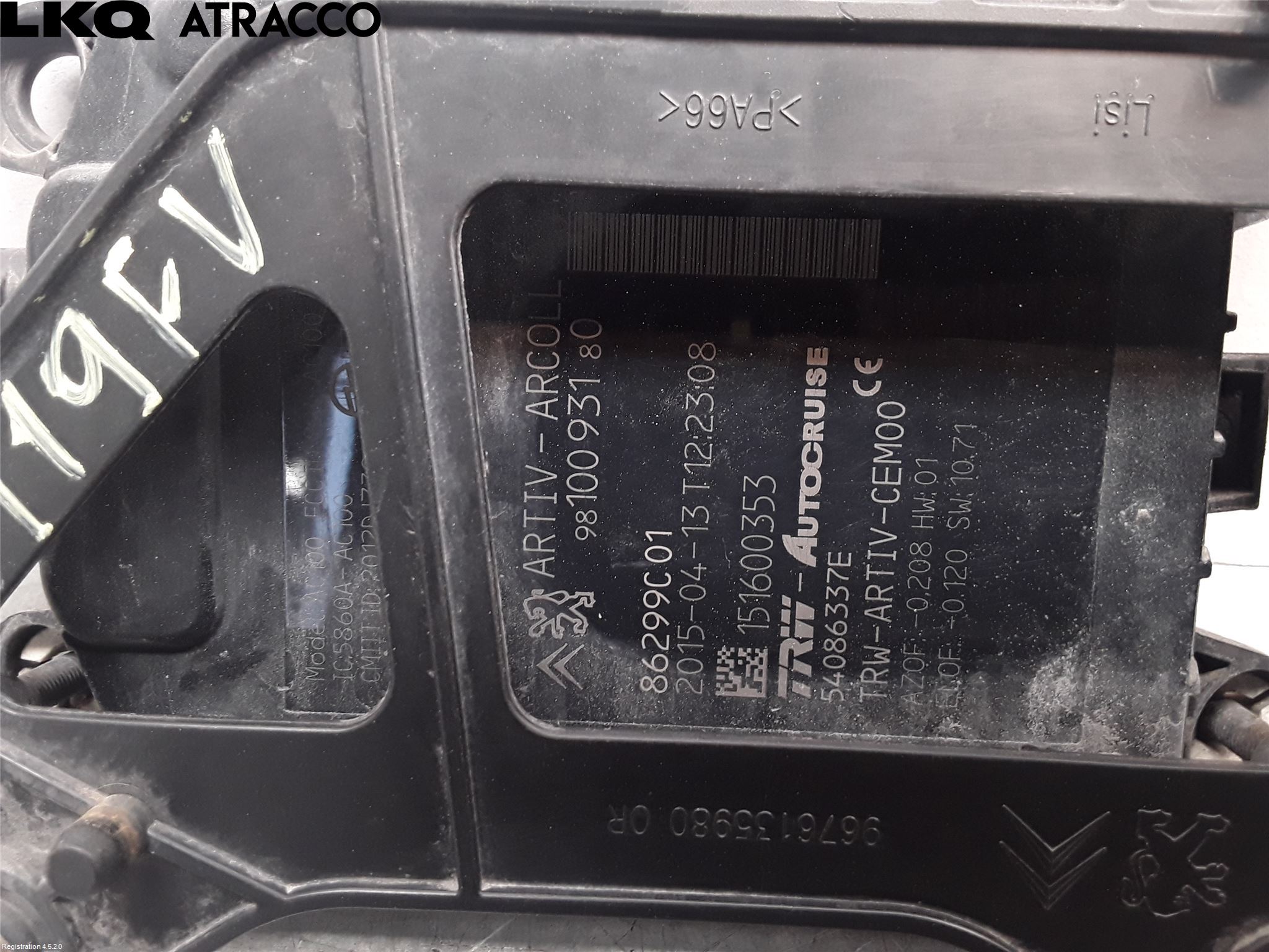 Peugeot 308 14-21 Sensor Aktivt Kollisionsskydd