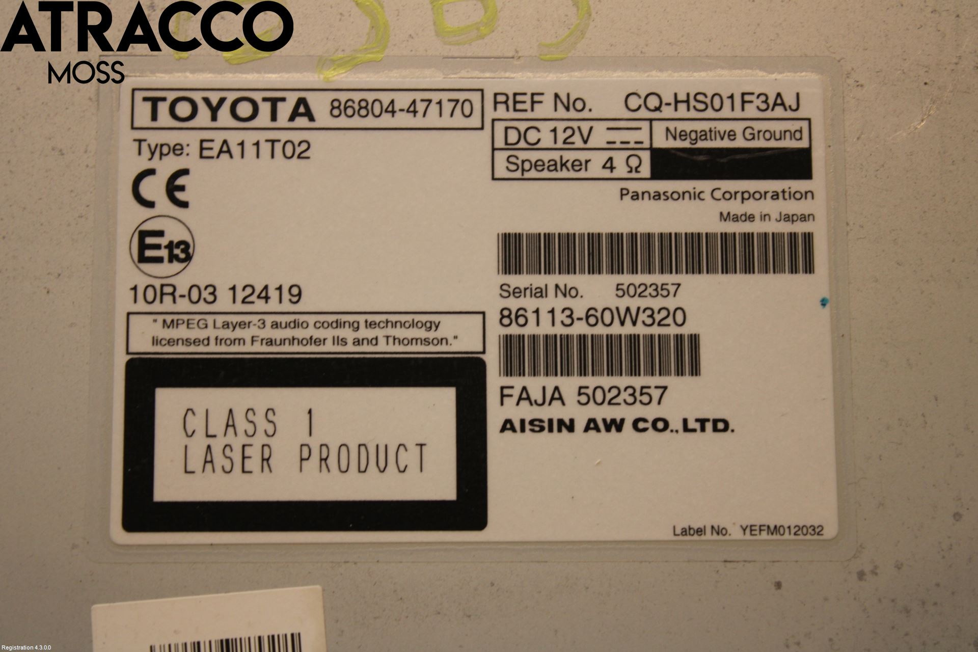 Toyota PRIUS+ ZVW40 12-20 Radio