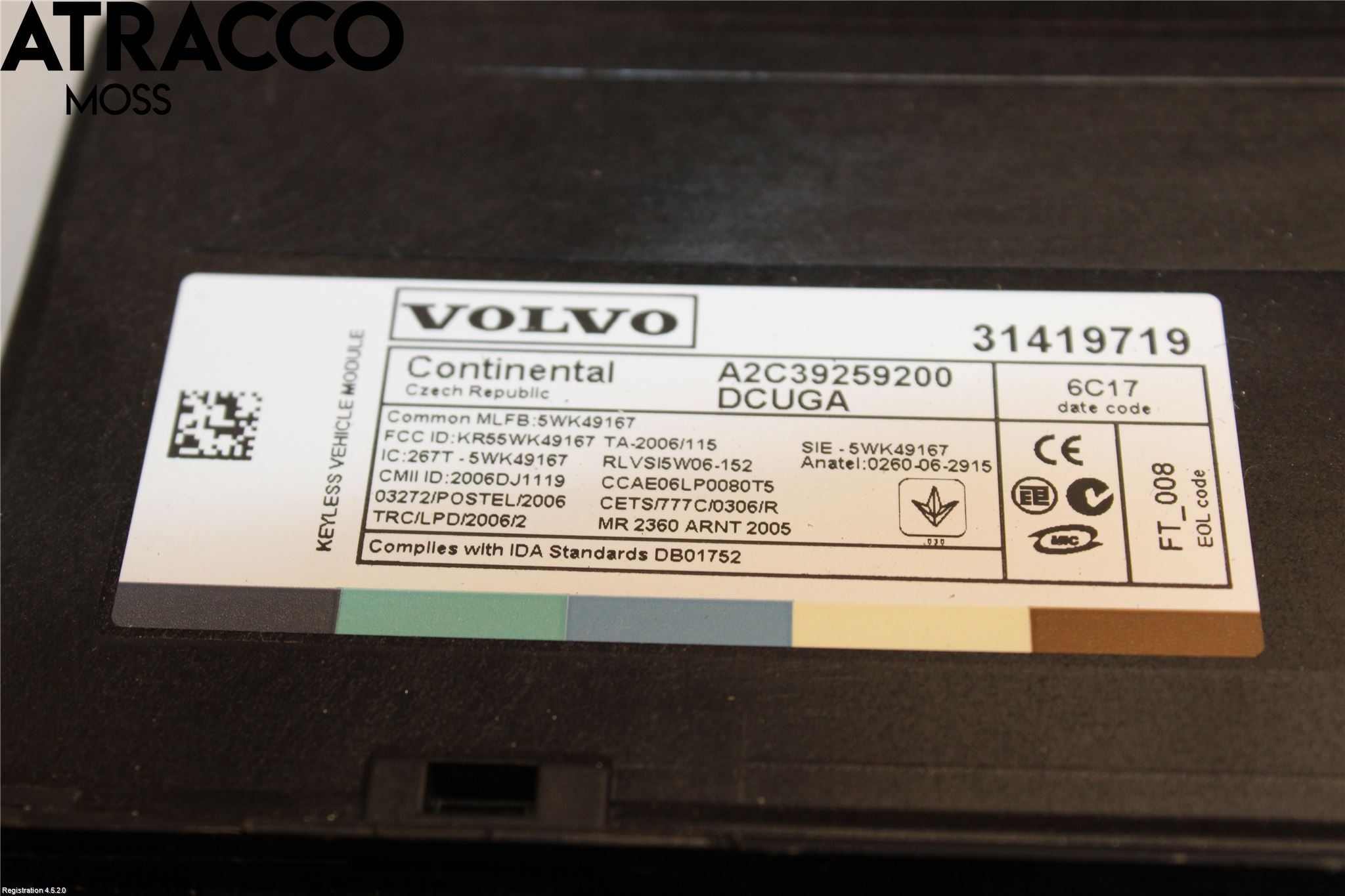 Volvo V70 14-16 Styrenhet Nyckellöst System