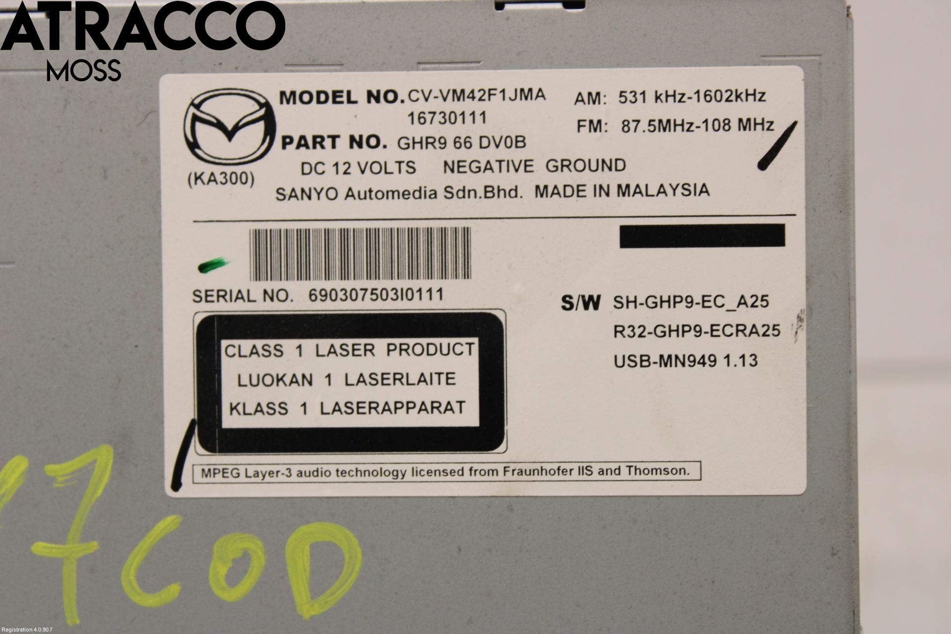 Mazda 6 13- Cd Radio - Multimediapanel