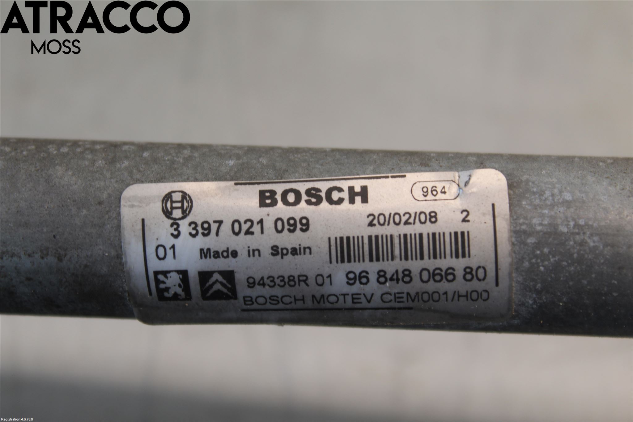 Peugeot 308 08-13 Torkarmotor Vindruta