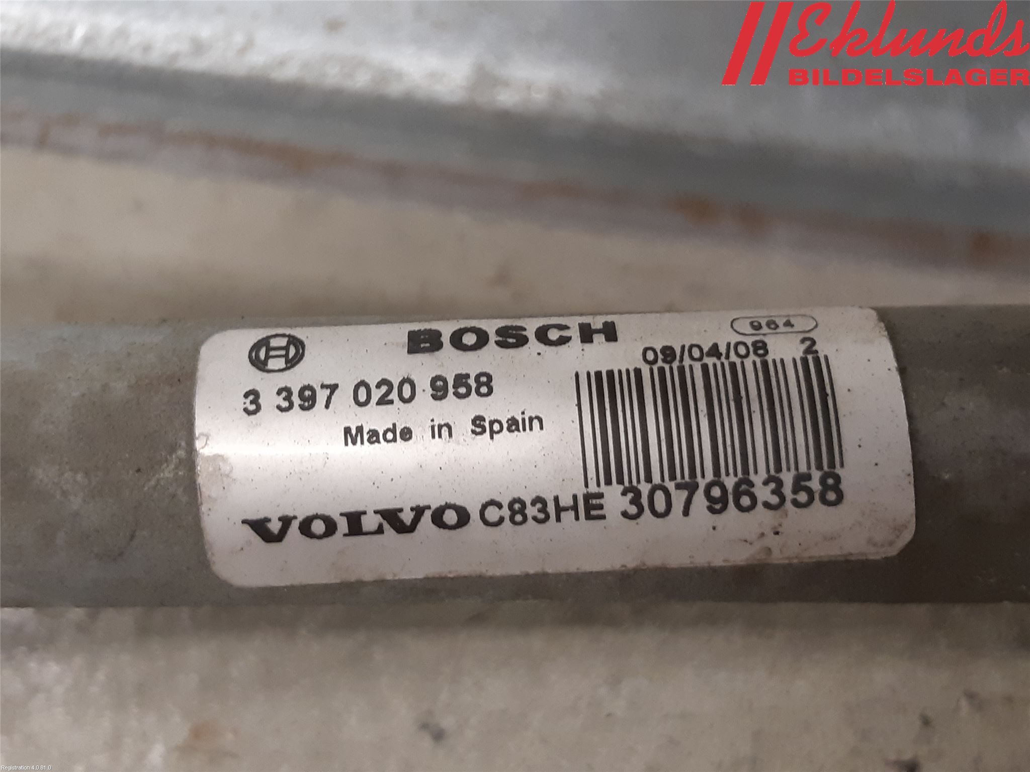 Volvo V70 08-13 Torkarmekanism Vindruta