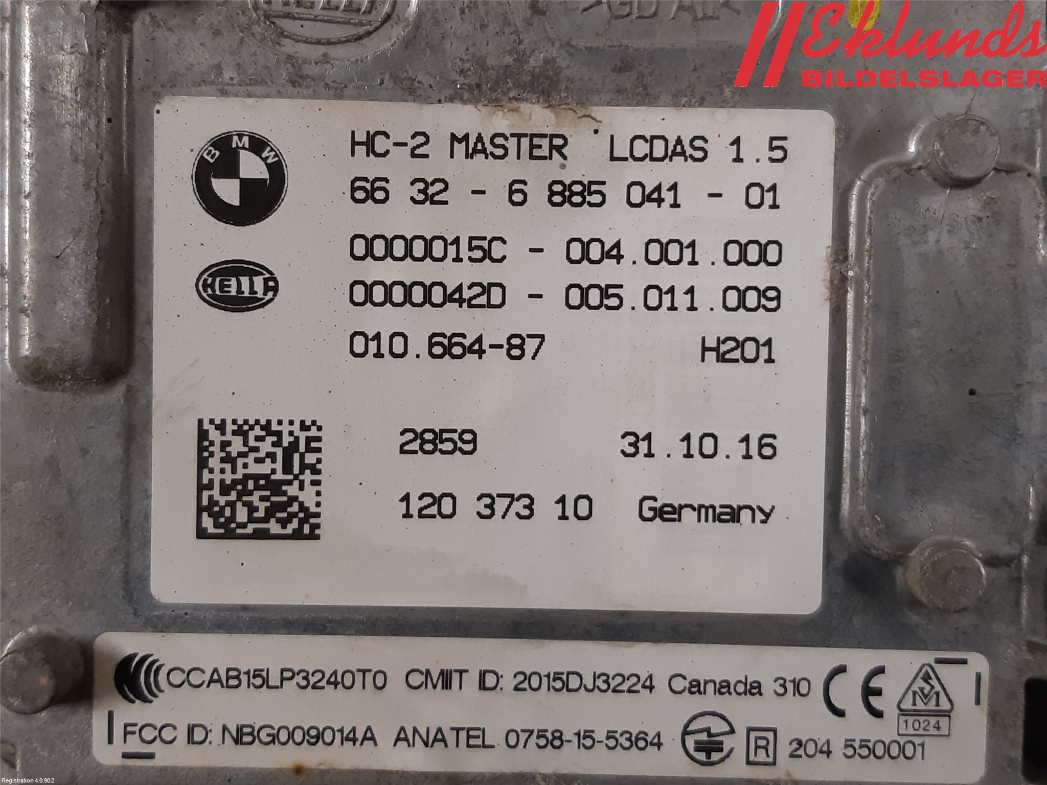 BMW 5 F10/F11/F18 09-17 Sensor Aktivt Kollisionsskydd