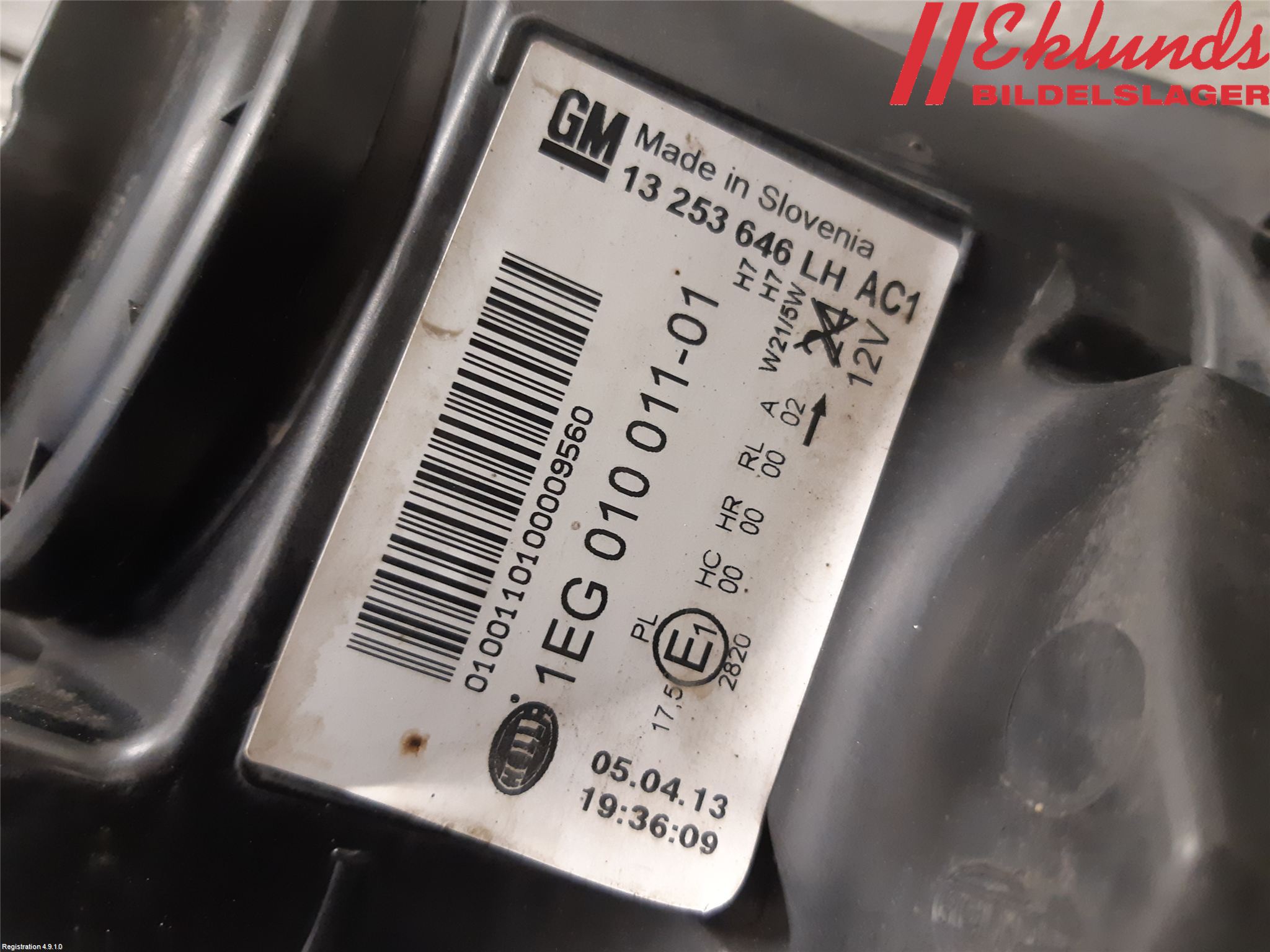 Opel ASTRA J 10-15 Strålkastare Vänster