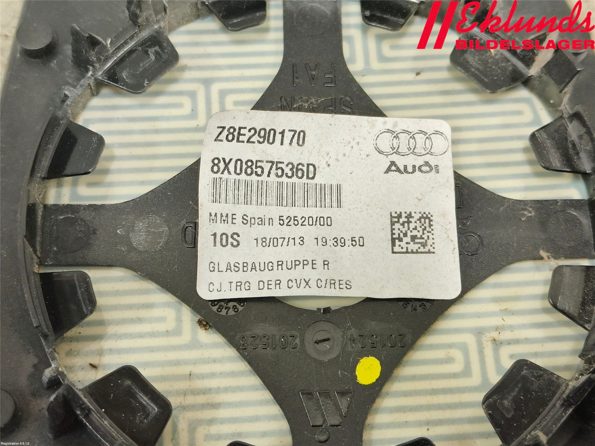Audi A1/S1 11-18 Spegelglas Hö