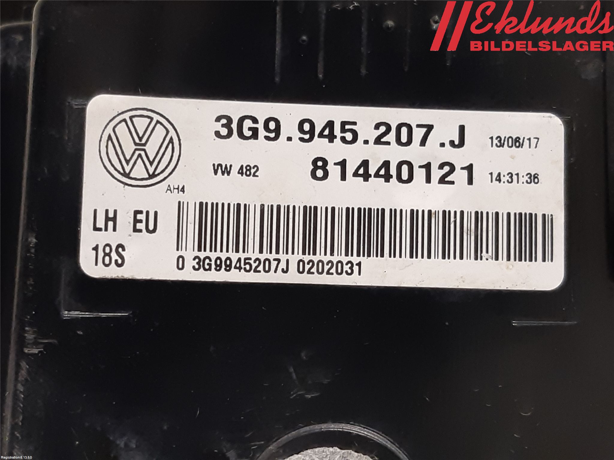 Volkswagen VW PASSAT 15-19 Bakljus Vänster