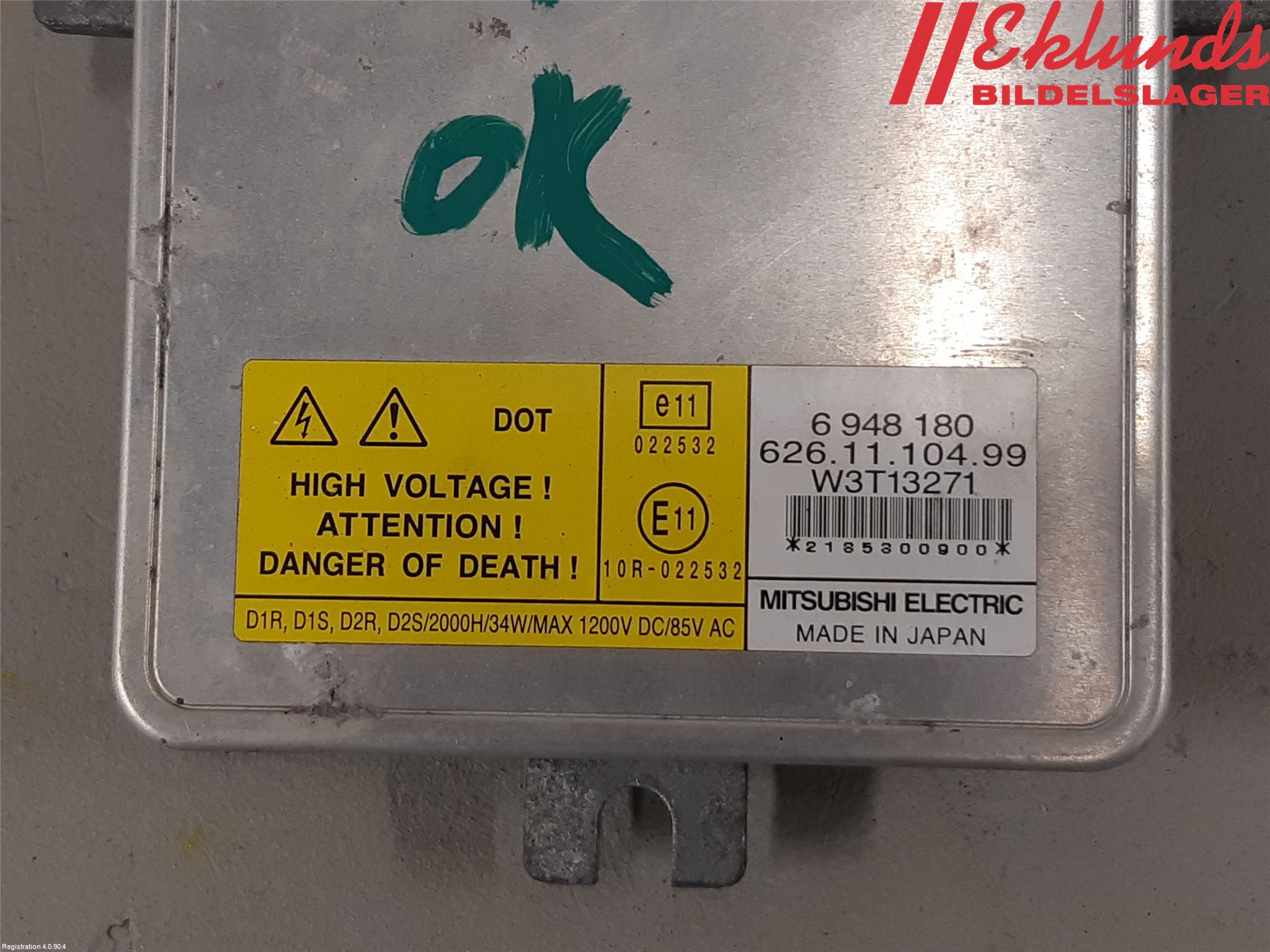 Volvo V70 08-13 Styrenhet Strålkastare