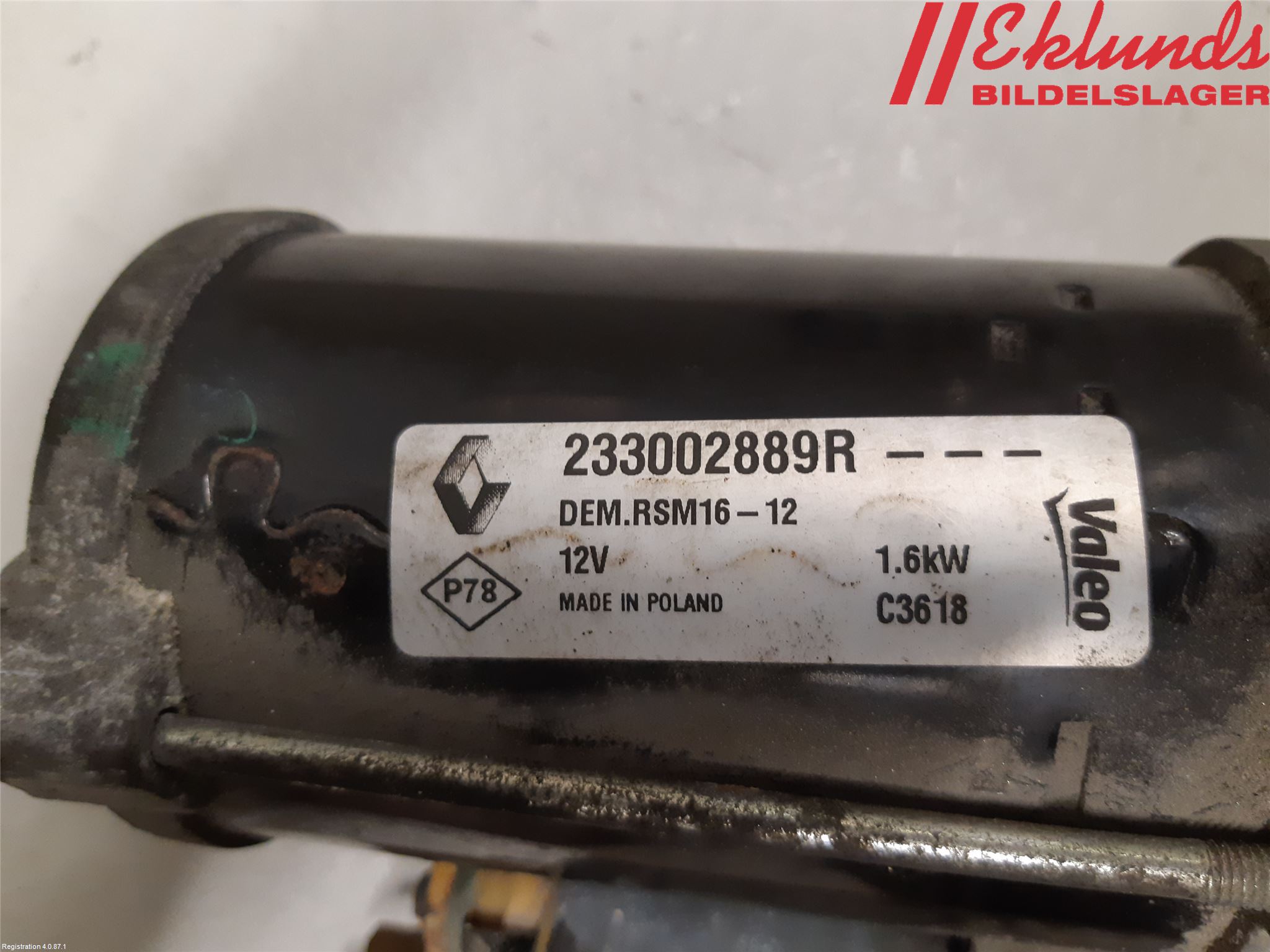 Renault TRAFIC/E-TECH 15- Startmotor Diesel