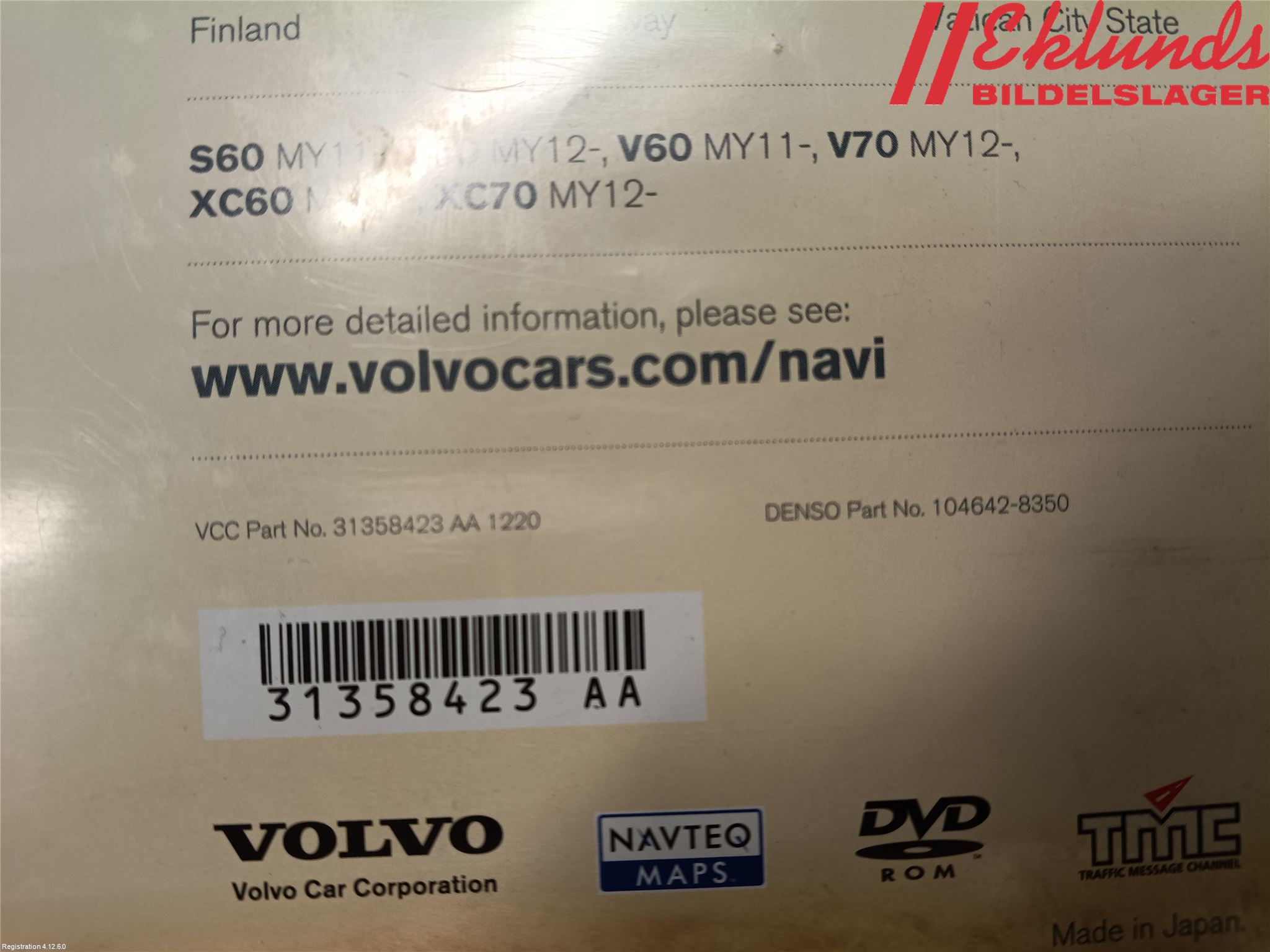 Volvo XC70 08-13 Gps Navigator