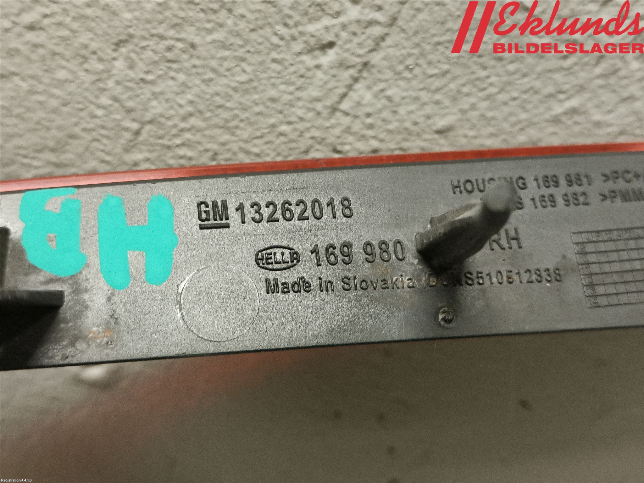 Opel ASTRA J 10-15 Dimljus/Reflex Bak