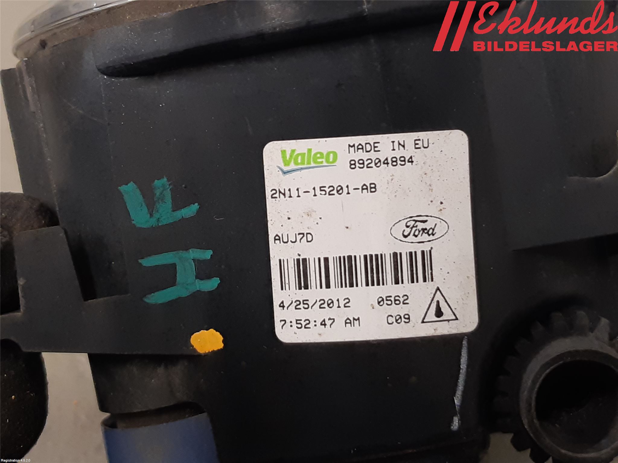 Ford FIESTA 09-12 Dimljus-Varselljus Fram