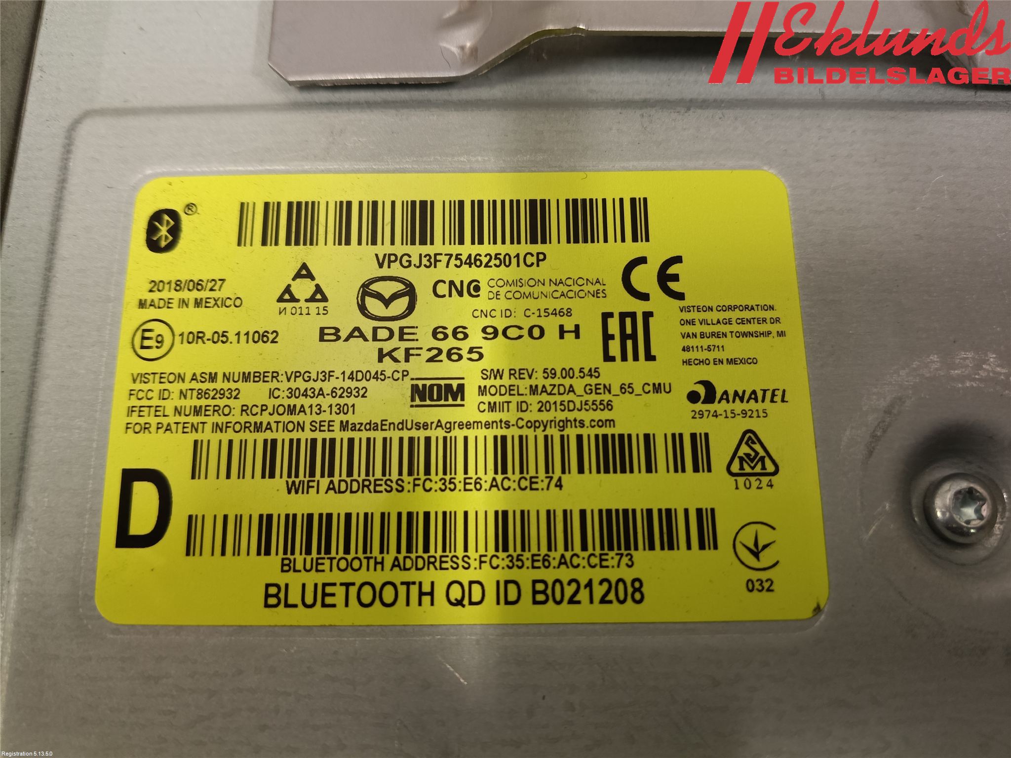 Mazda 2 (DJ) 15-22 Cd Radio - Multimediapanel